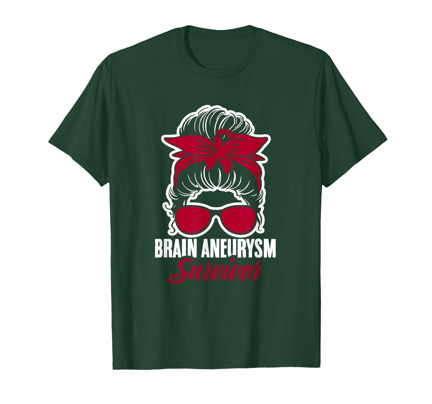 Aneurysm Survivor Messy Hair Aortic Brain Aneurysm Awareness T-Shirt