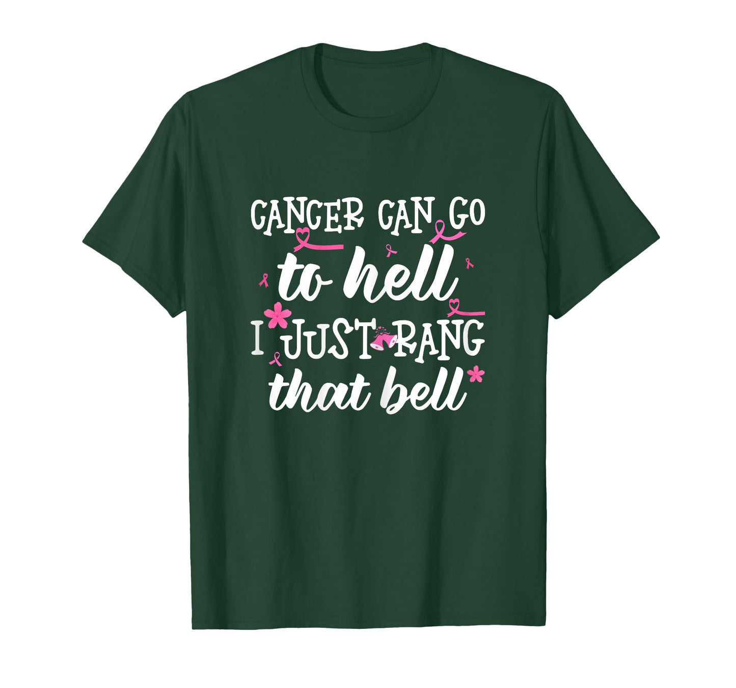 cancer can go to hell i just rang that bell breast cancer T-Shirt