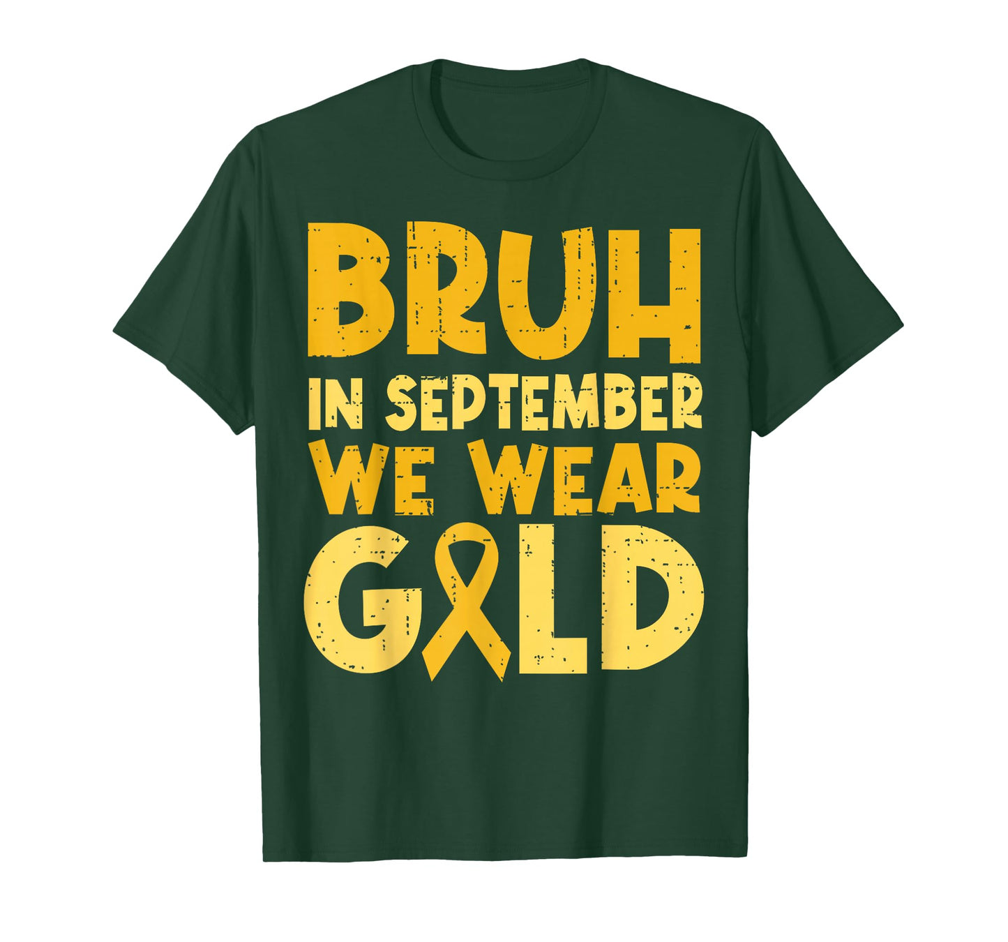Bruh in September We Wear Gold Childhood Cancer Boys Kids T-Shirt