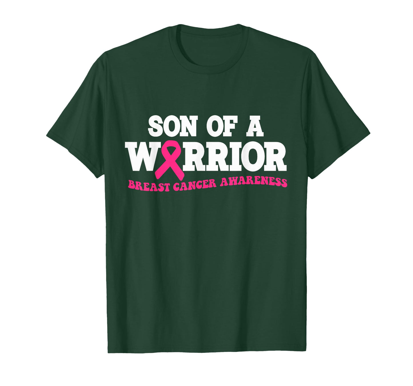 Son of A Warrior Breast Cancer Awareness Pink Ribbon T-Shirt