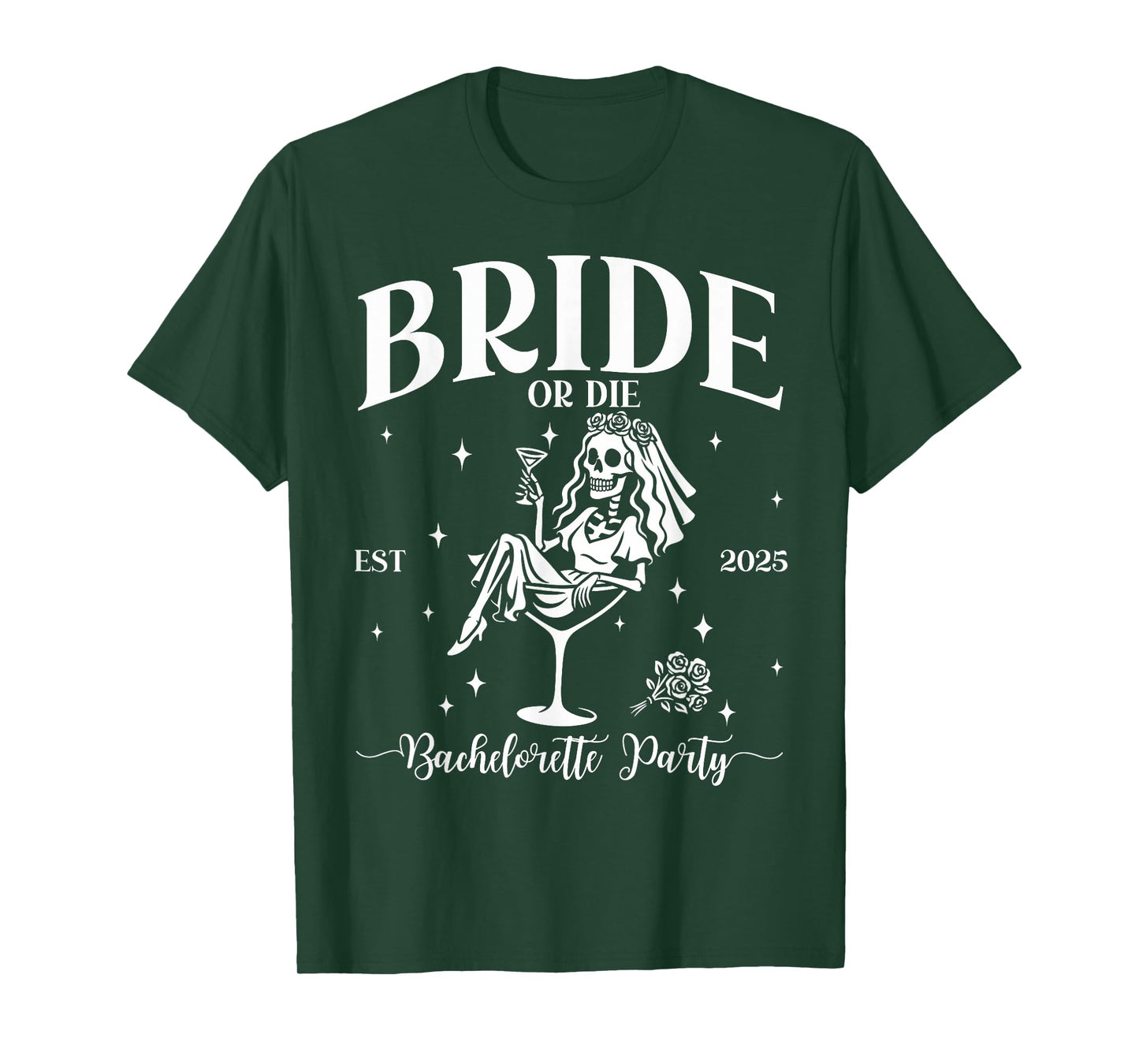Bride Or Die Bachelorette Party Skeleton Matching Halloween T-Shirt