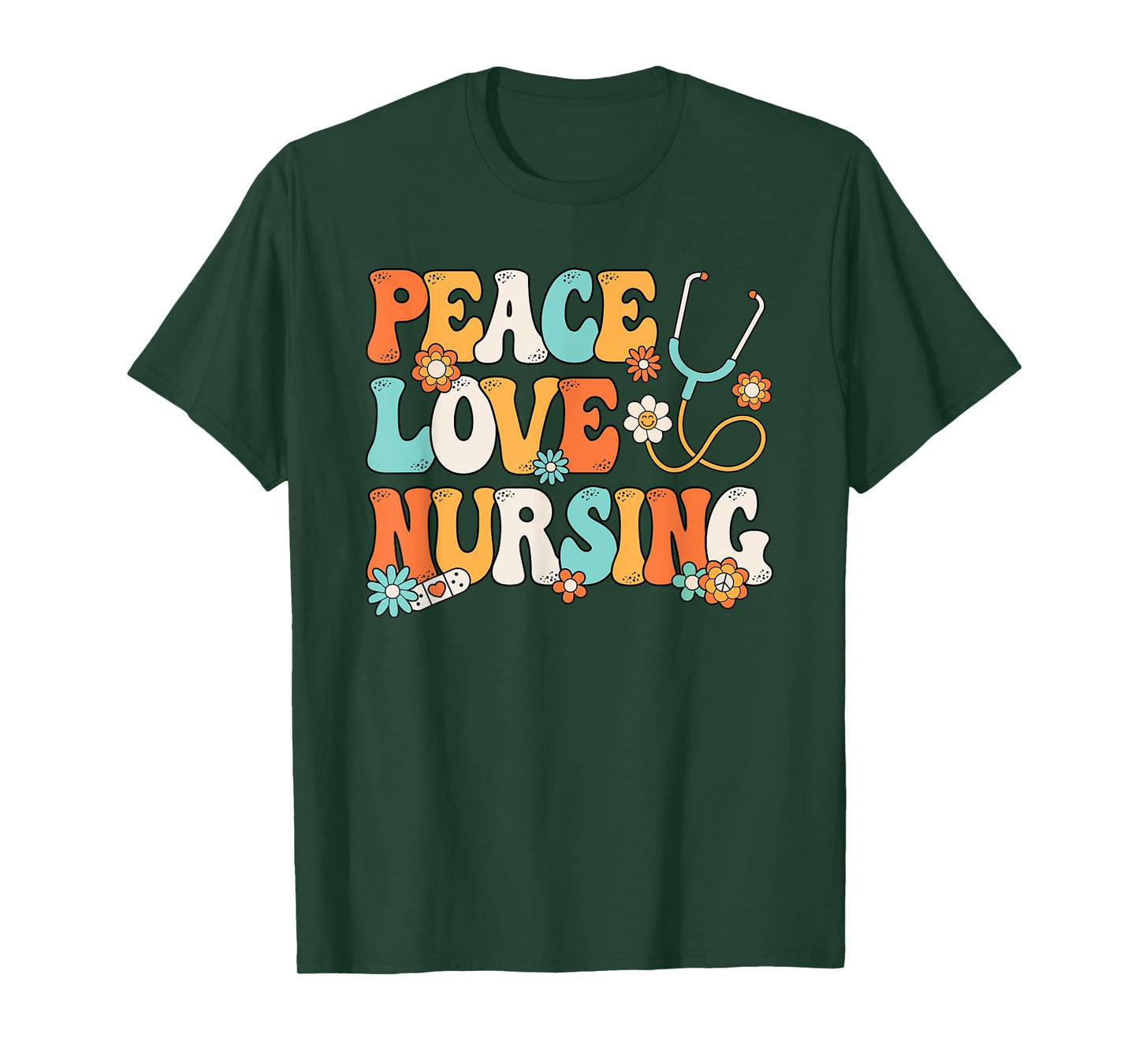 Peace Love Nursing Groovy Nurse T-Shirt