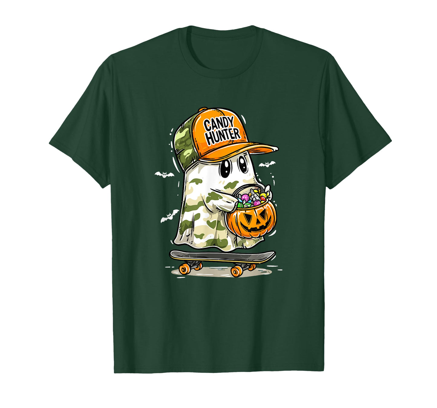 Camo Ghost Candy Hunter Halloween Ghost Trick Or Treat Women T-Shirt