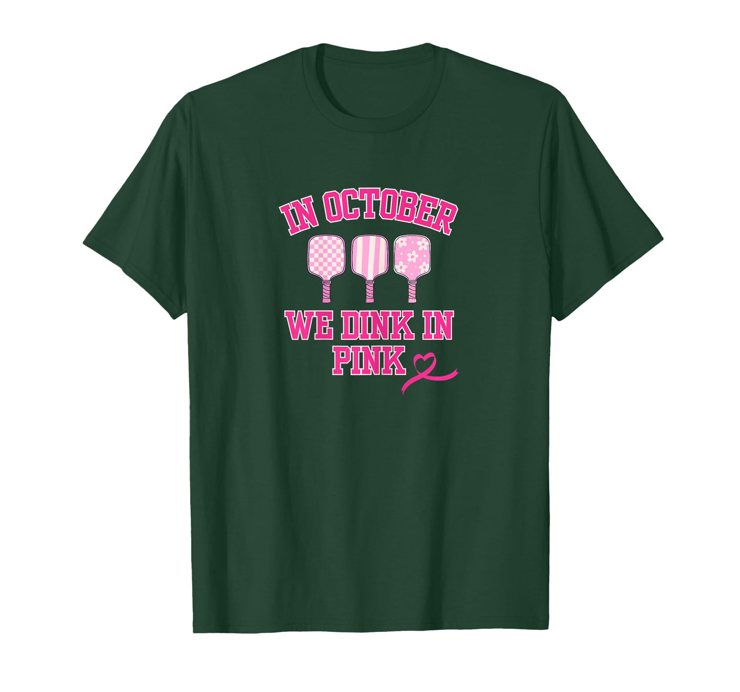 Dink in Pink Ribbon Show Support On The Pickleball Court T-Shirt