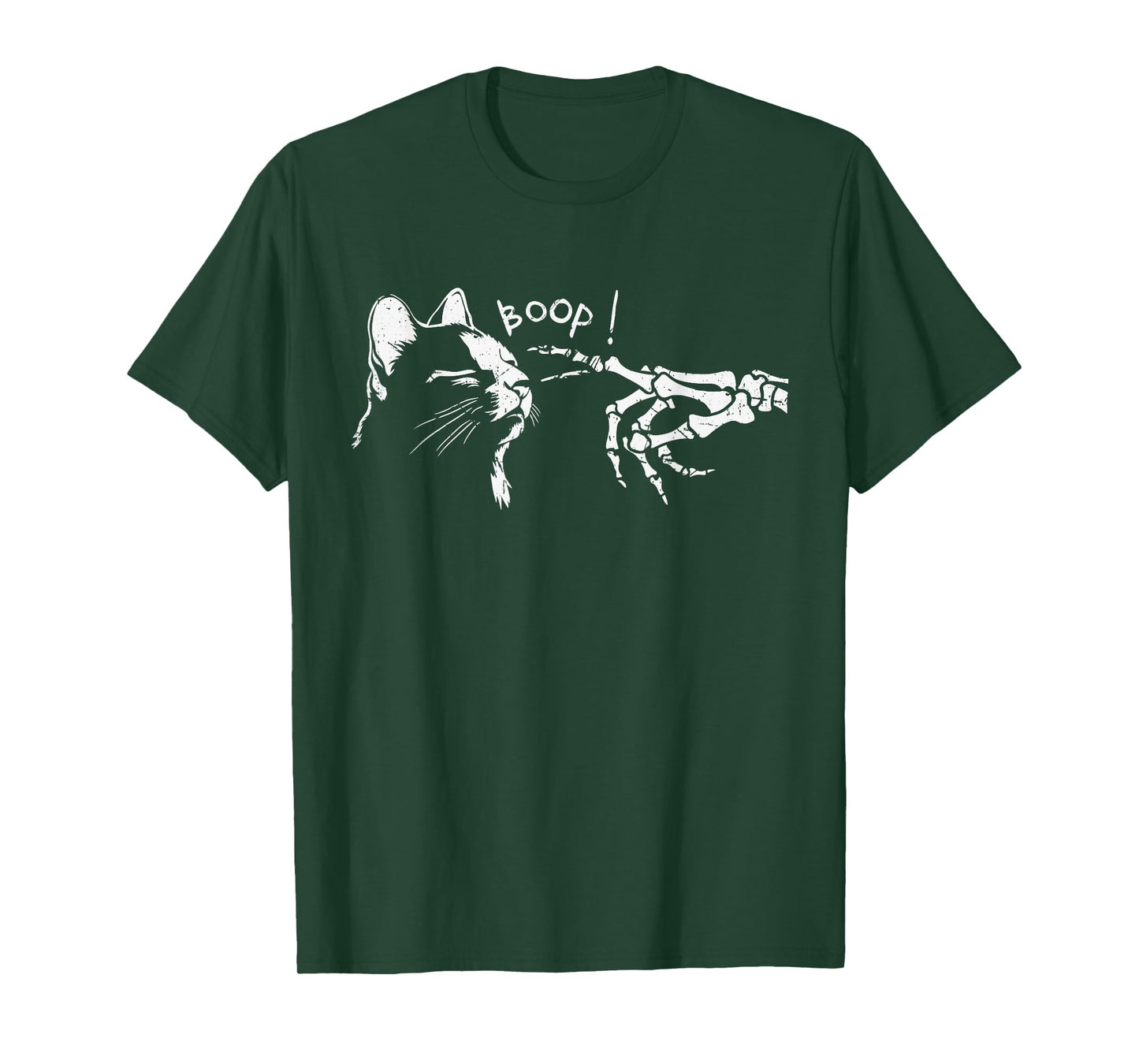 Cat Skeleton Hand Boop Halloween Costume Pet Kitty Meow T-Shirt