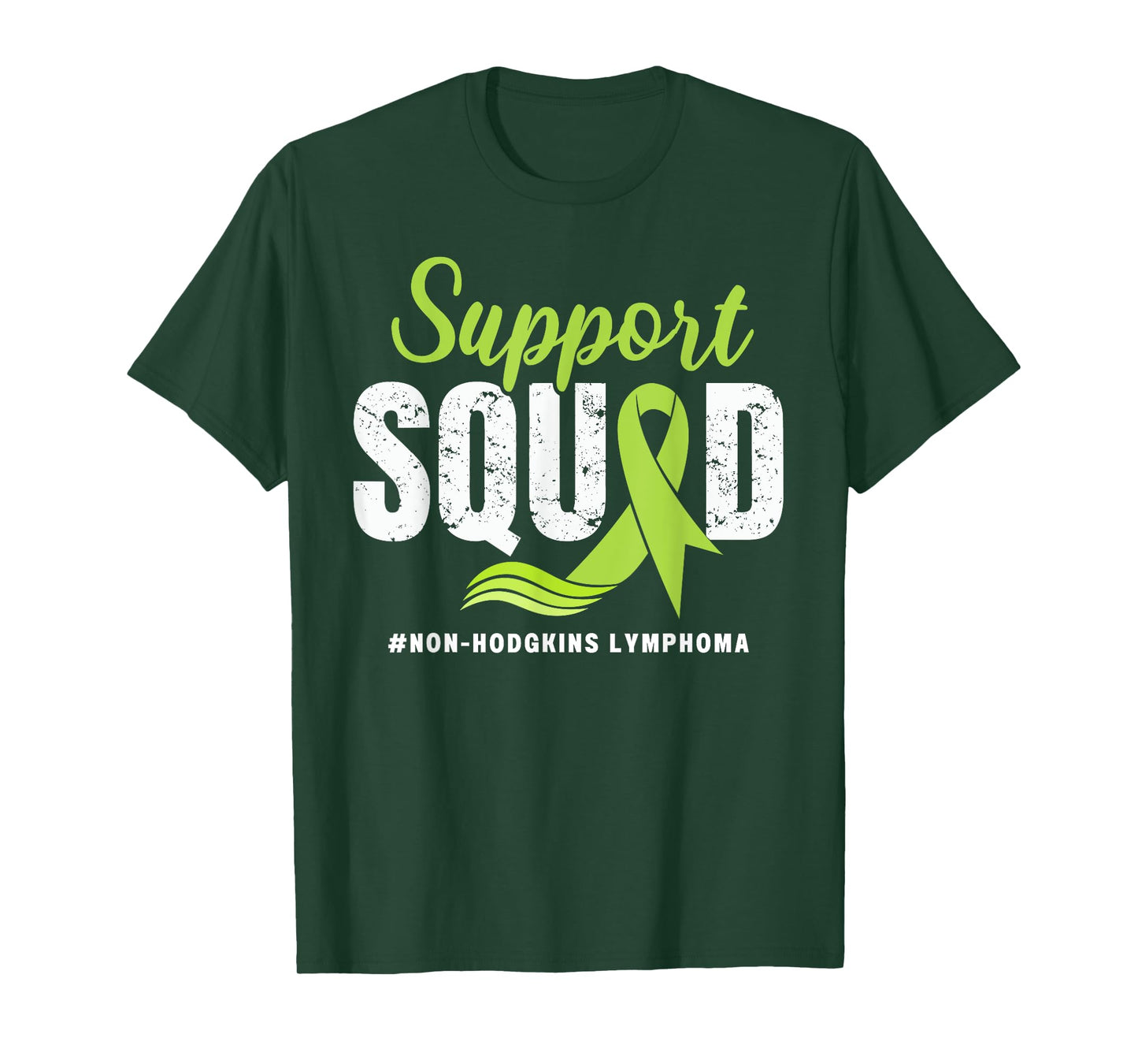 Non-Hodgkins Lymphoma Support Squad Green Ribbon awareness T-Shirt