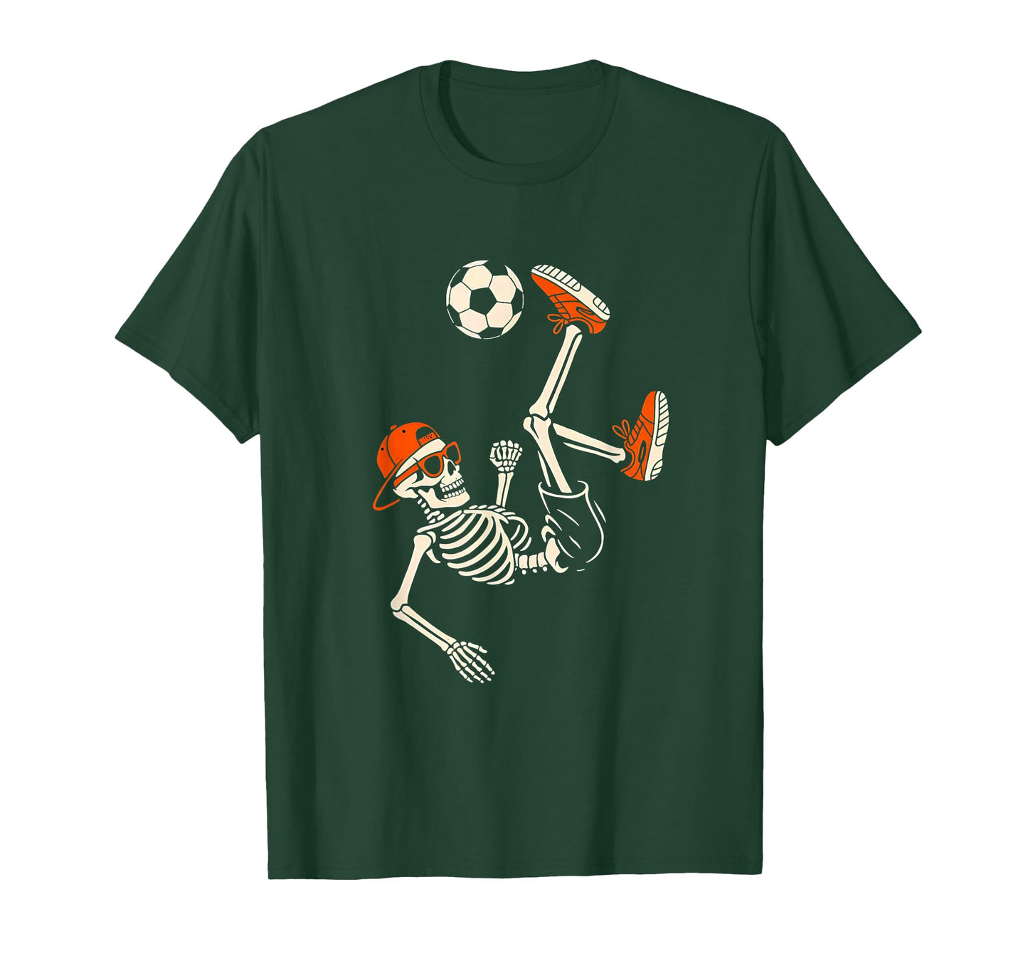 Halloween Skeleton Funny Soccer Shirt for Teens Boys Men T-Shirt