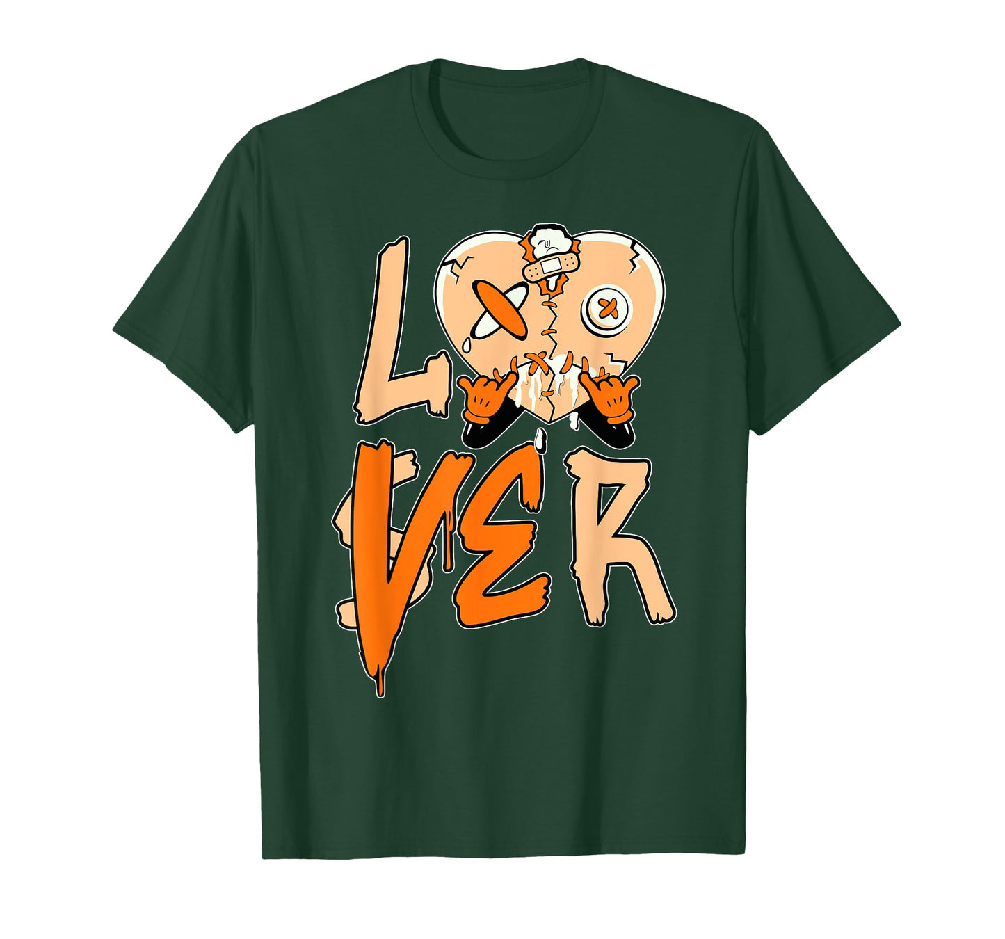 Orange Loser Lover Pink Drip Heart Matching Tee Men Women T-Shirt