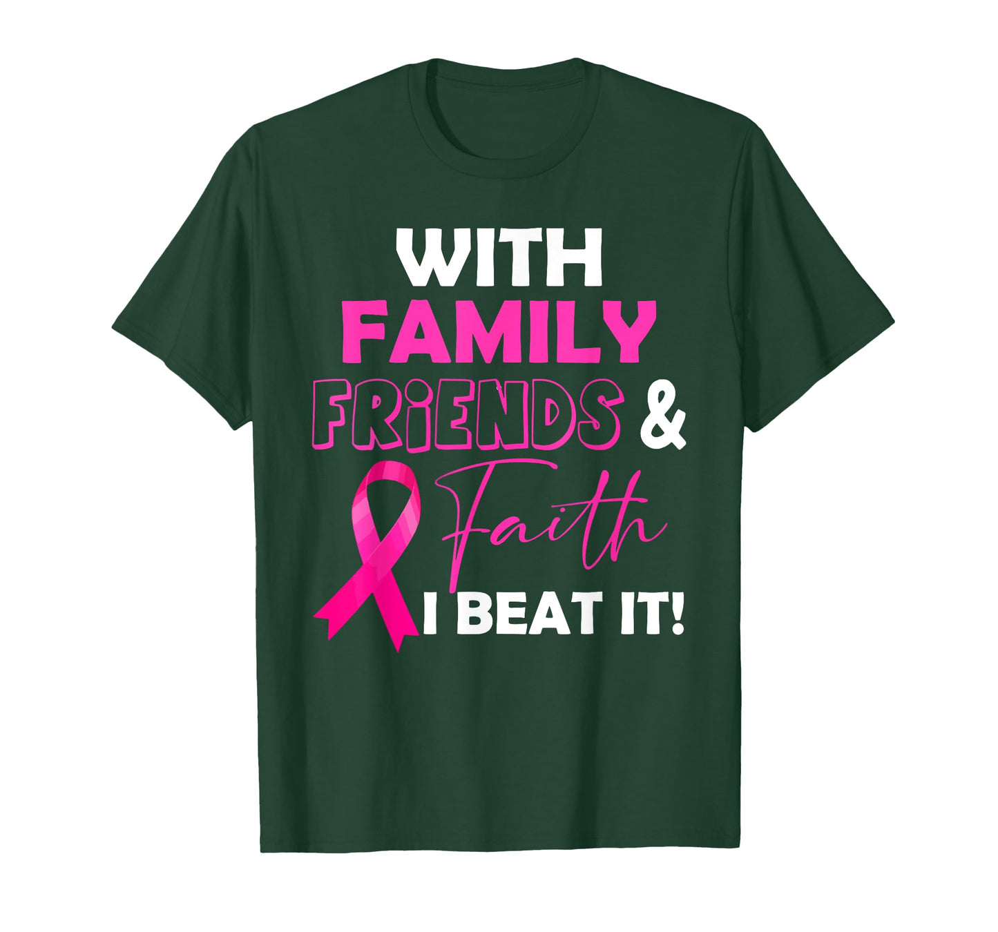 I Beat Breast Cancer Pink Ribbon Breast Cancer Survivor T-Shirt