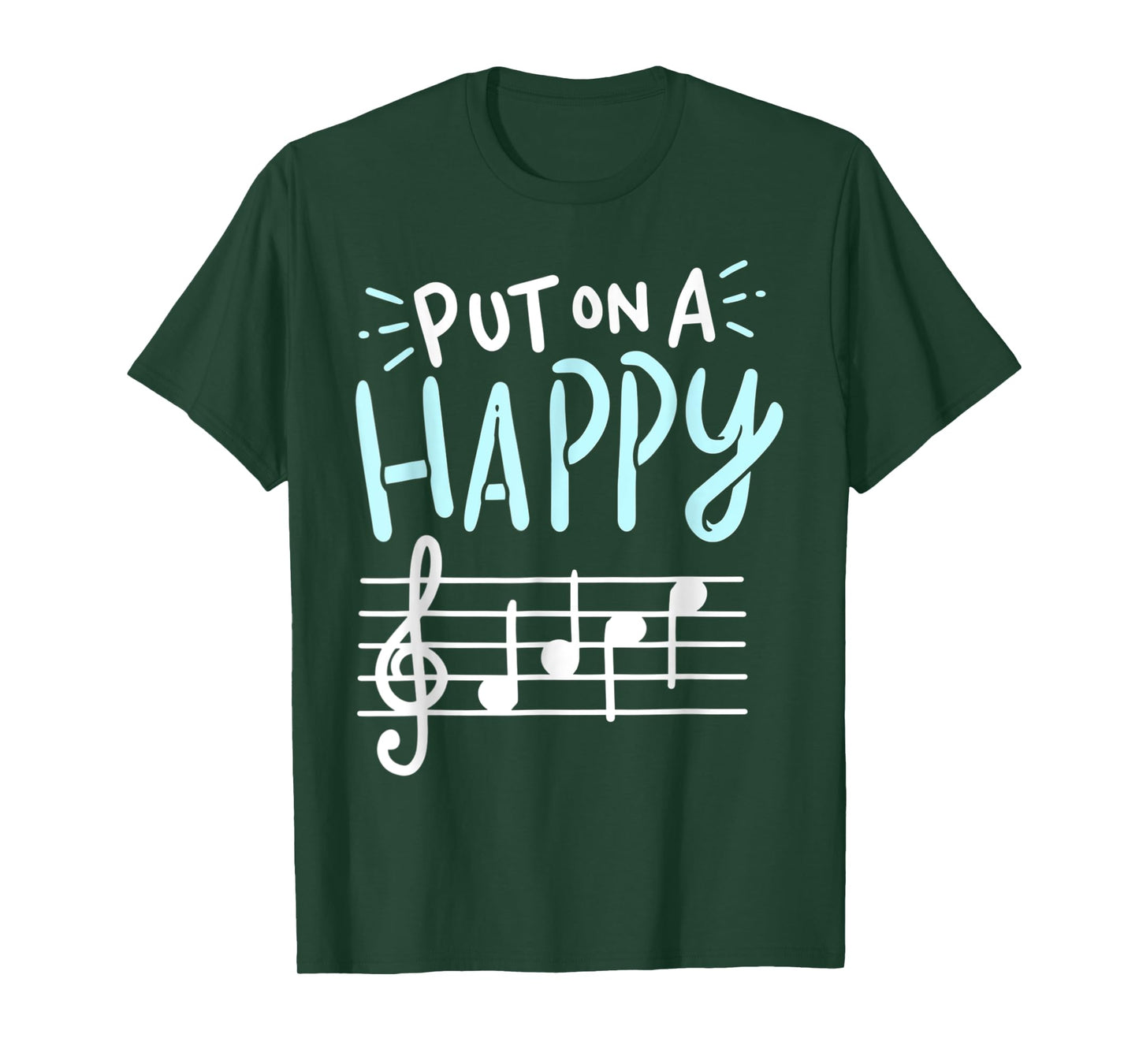 Put On A Happy Face Music - Funny Music Teacher T-Shirt