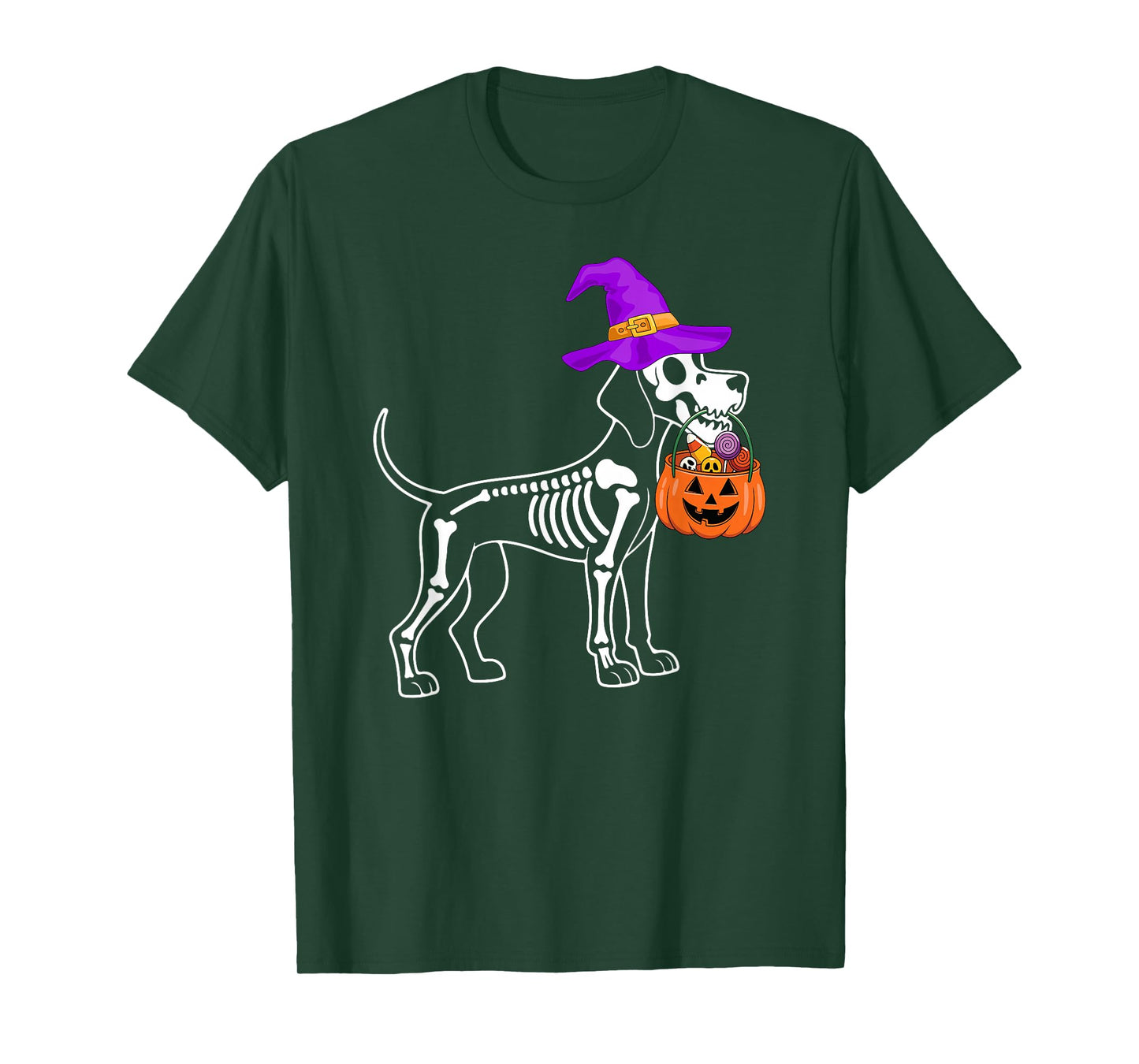 Vizsla Dog Halloween Spooky Skeleton Trick or Treat T-Shirt