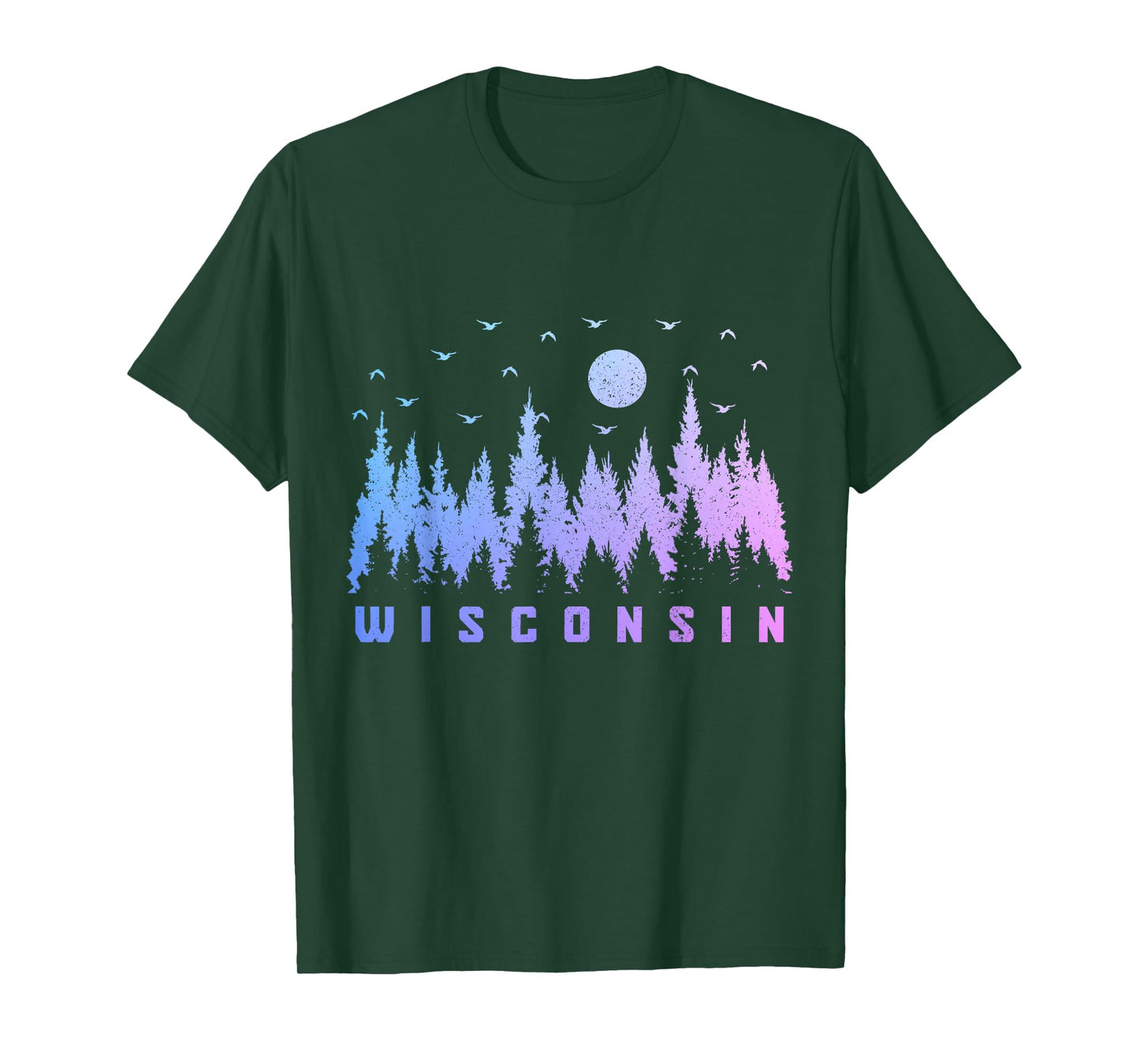 We Love Wisconsin - The Badger State Unisex-Adults Black Cotton T-Shirt Small Crew Neck Short Sleeve Nature/Hiking T-Shirt