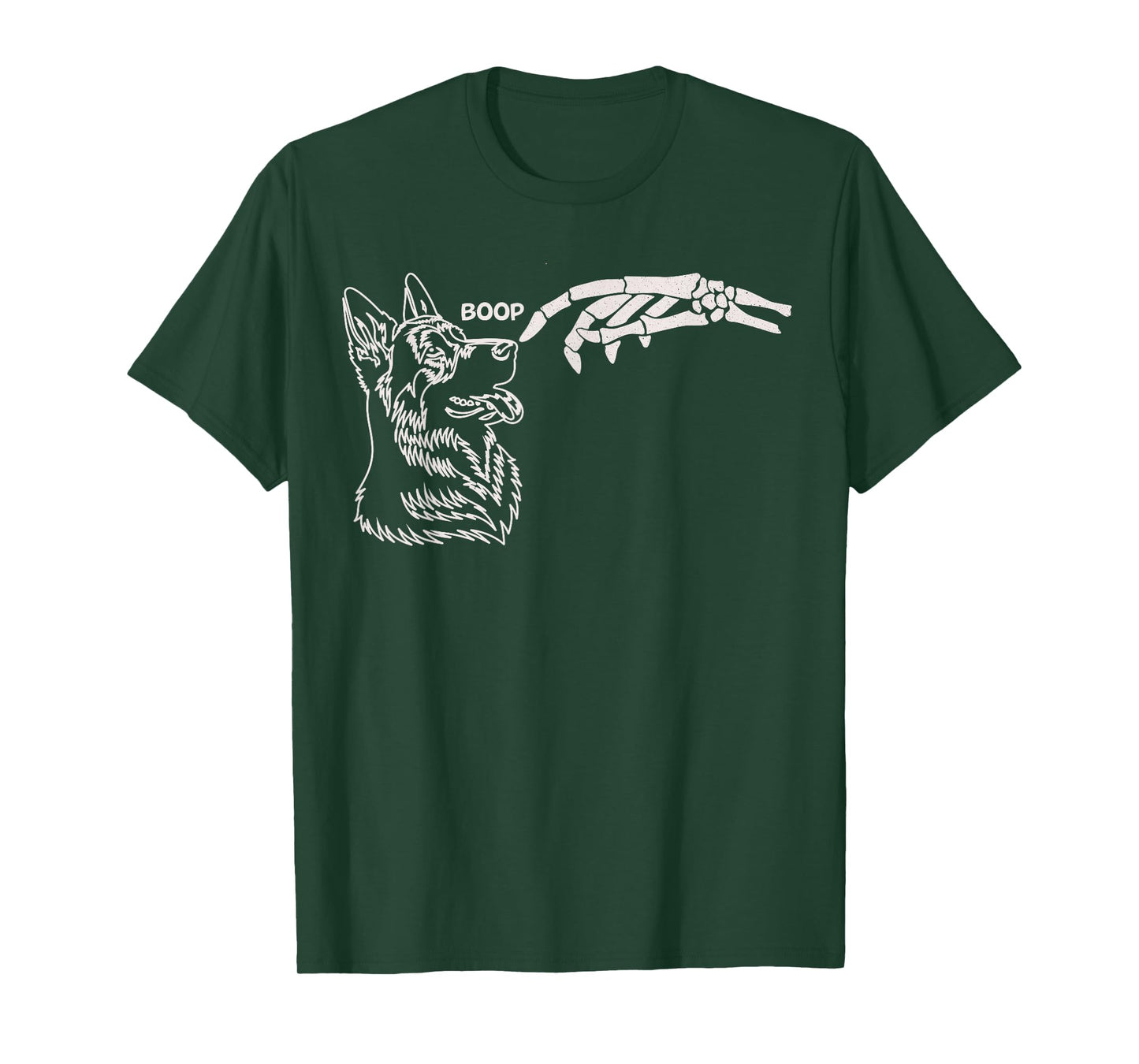 Cute Dog Skeleton Hand Boop Halloween Women Girls Kids T-Shirt