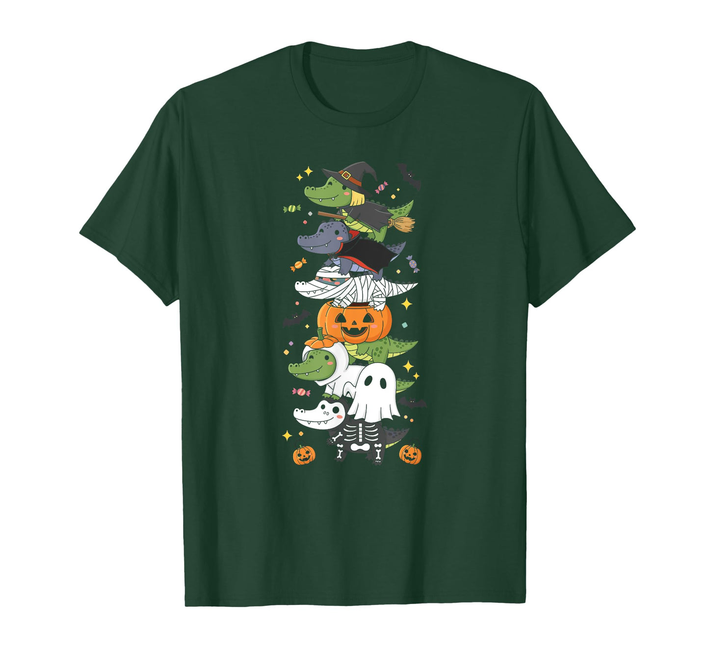 Alligator Witch Vampire Ghost Halloween Kids Mens Womens T-Shirt