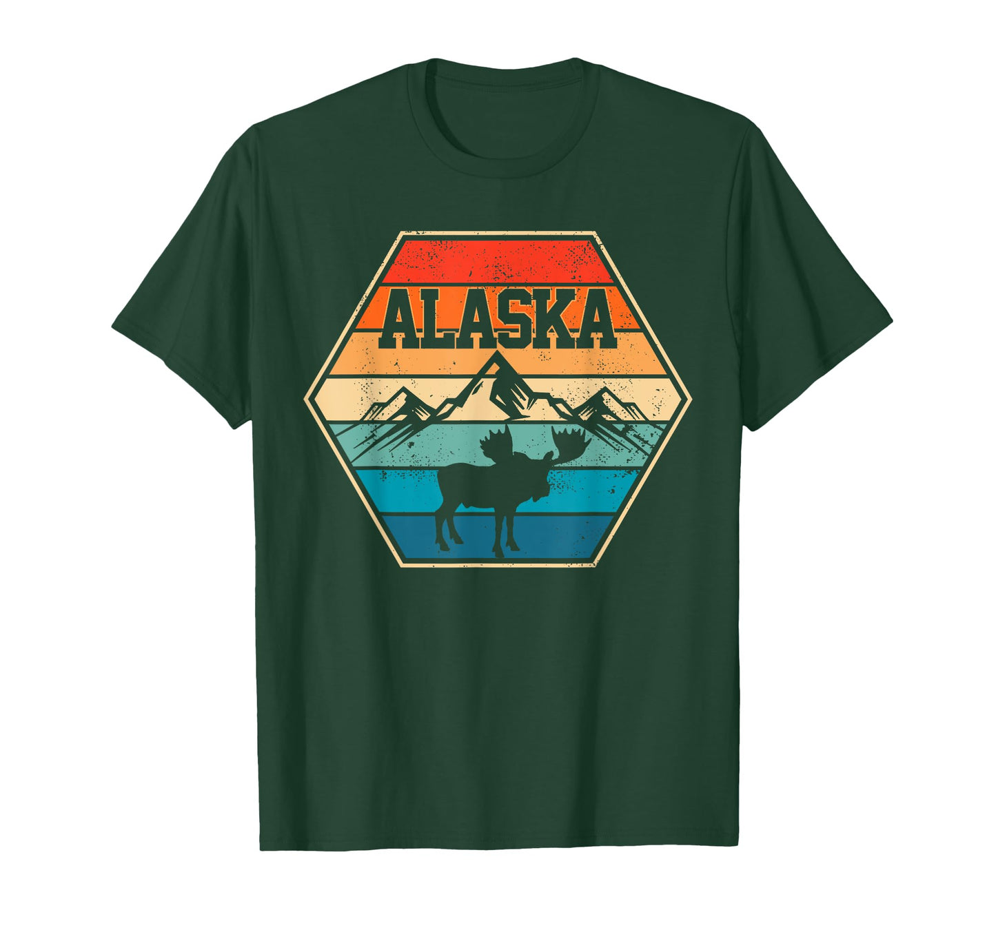 Alaska USA Mountain Hiking Vintage Retro Gift T-Shirt