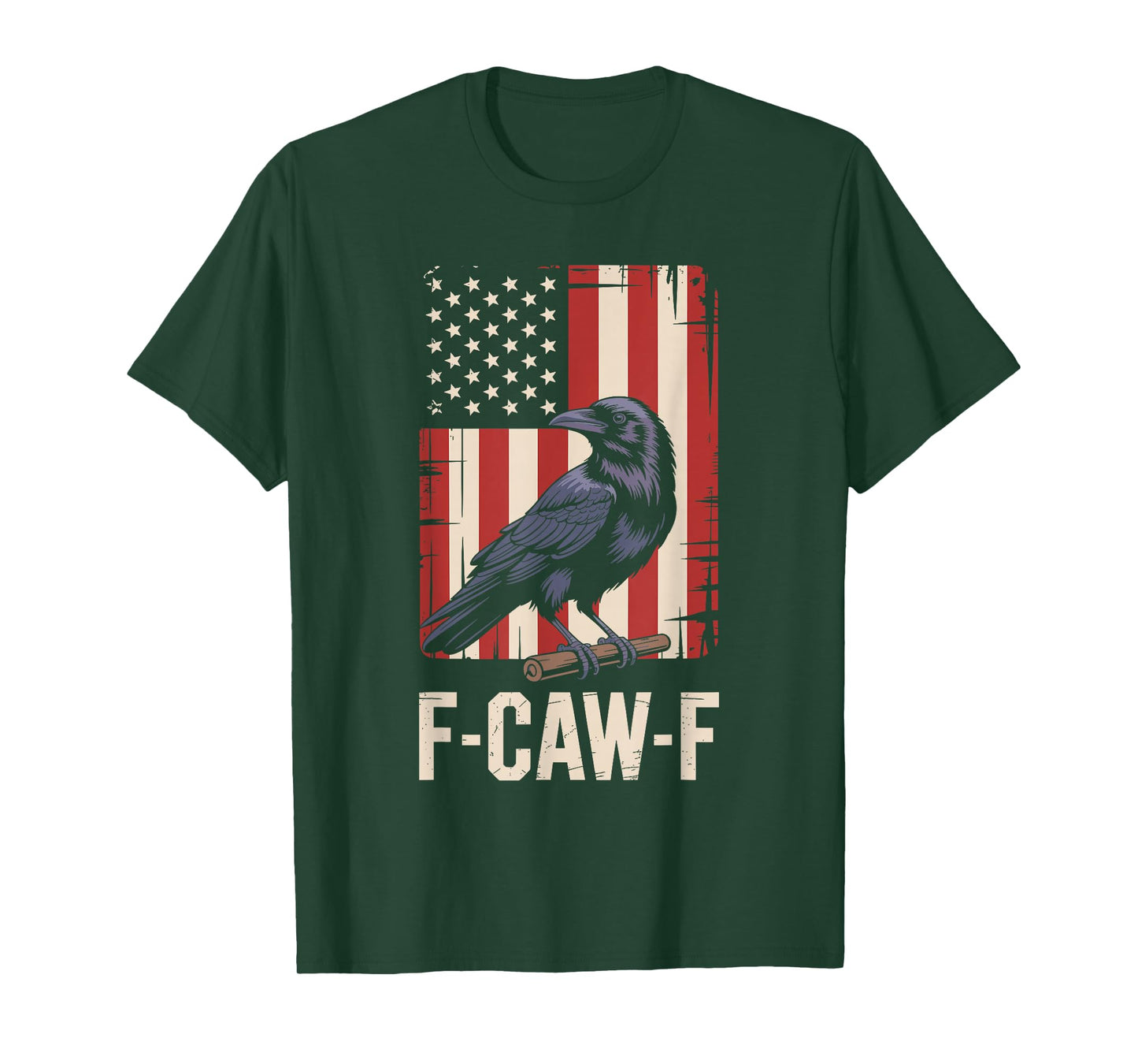 F-CAW-F Black Crow FCAWF Meme US Flag T-Shirt