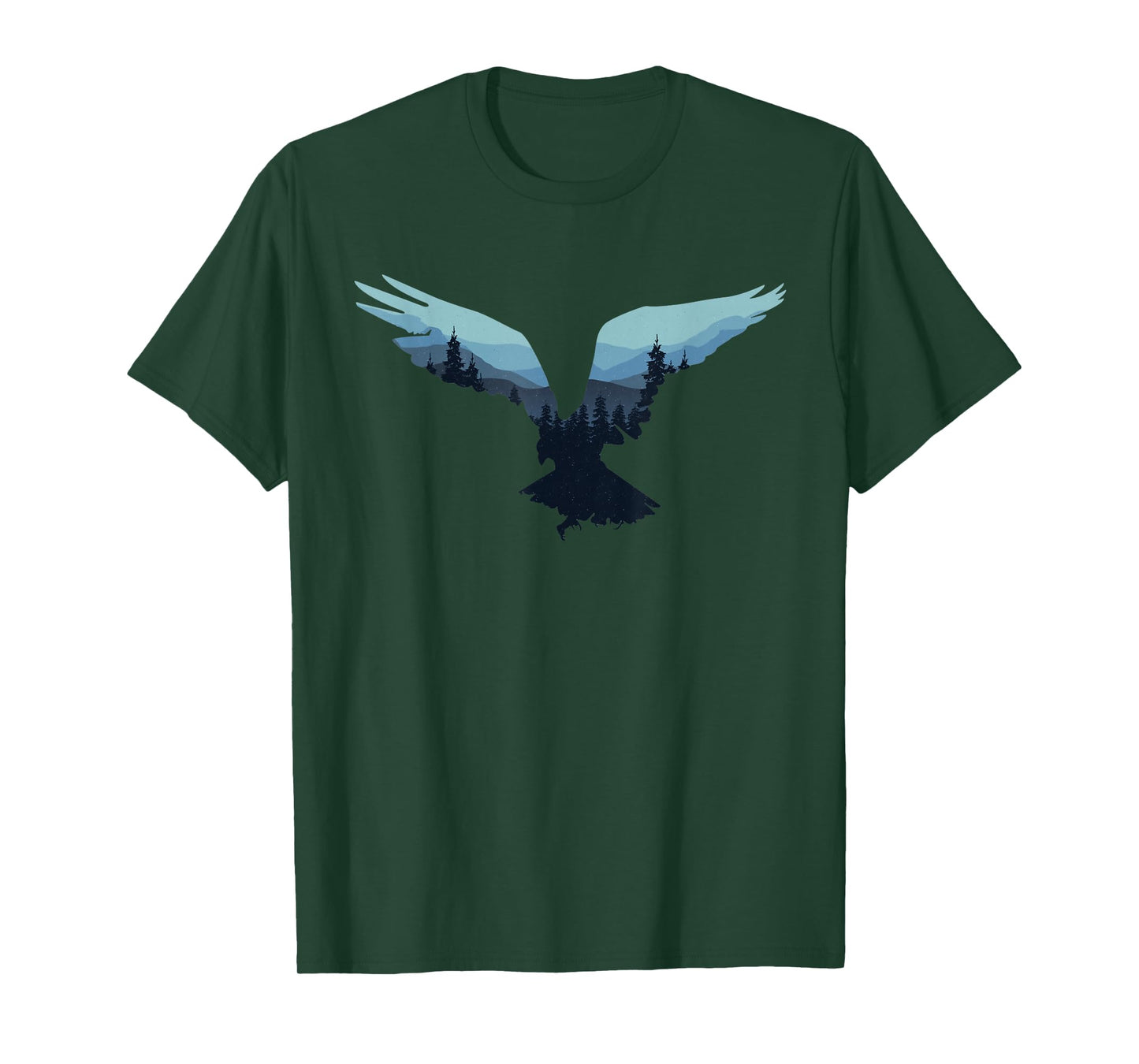 Beautiful Flying Eagle Night Sky Forest Bird Silhouette T-Shirt
