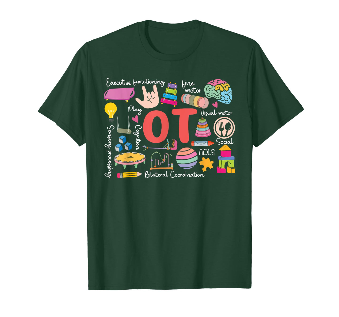 Occupational Therapy -OT Therapist OT Month Groovy Retro T-Shirt