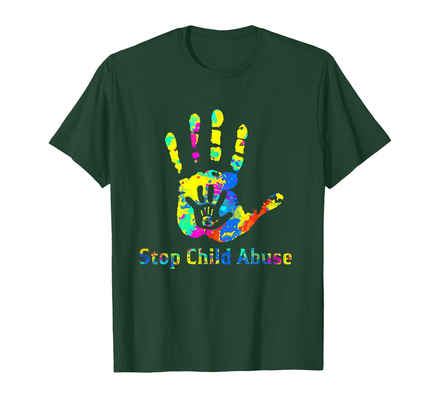 Stop Child Abuse Prevention Awareness Month Blue Ribbon T-Shirt