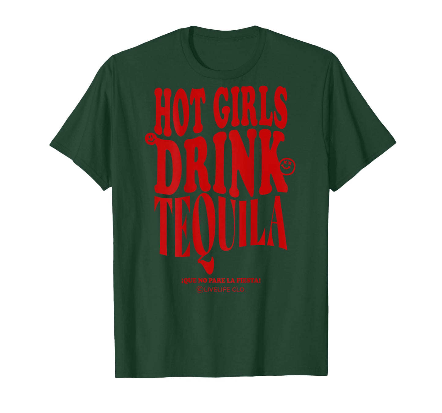 HOT GIRLS DRINK TEQUILA X LIVELIFE Clo - JGA Party BACKPRINT T-Shirt