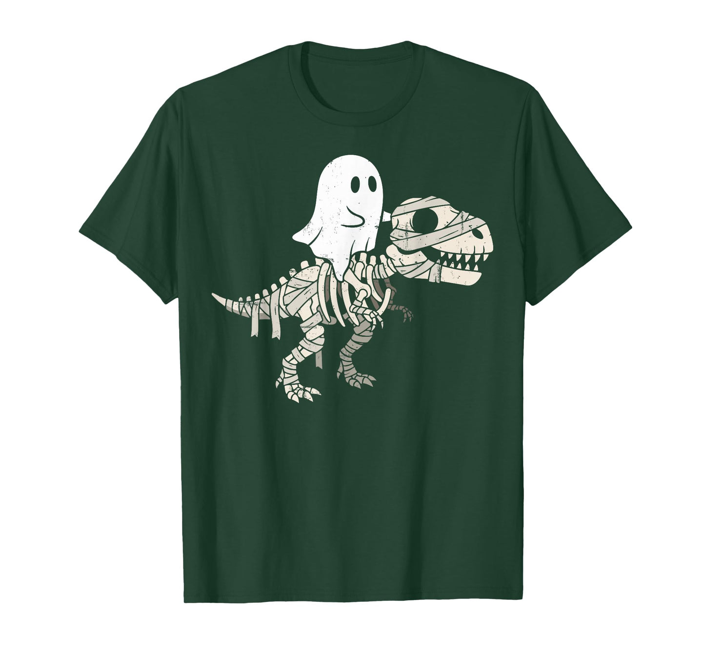 Halloween Ghost Riding Mummy Skeleton T-Rex Funny Boys Kids T-Shirt