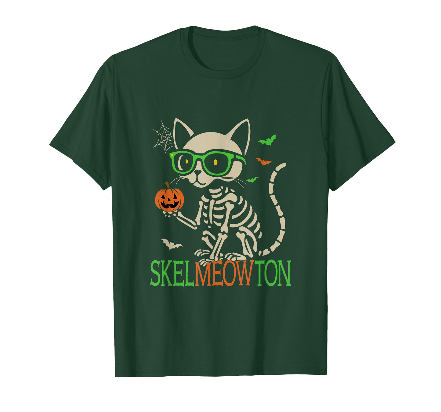 SkelMEOWton Funny Halloween Skeleton Cat Design T-Shirt