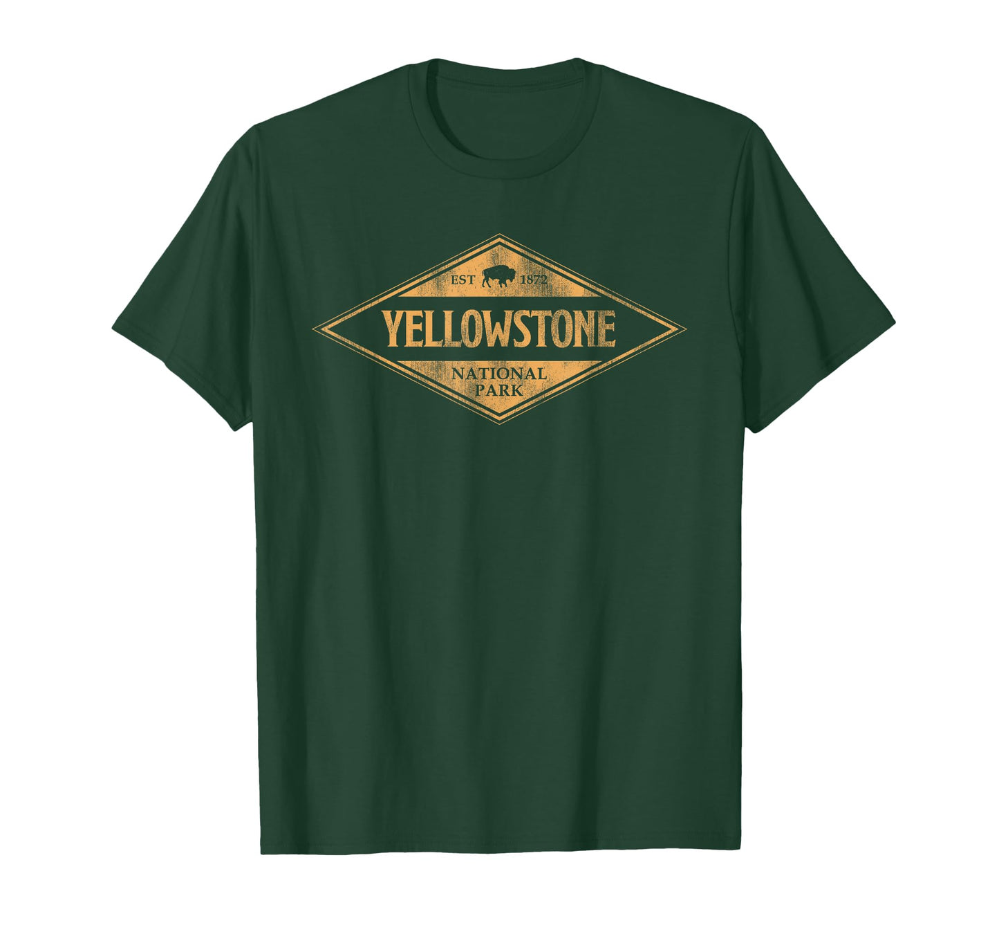 Retro Bison Yellowstone National Park 1872 Hiking Souvenir T-Shirt