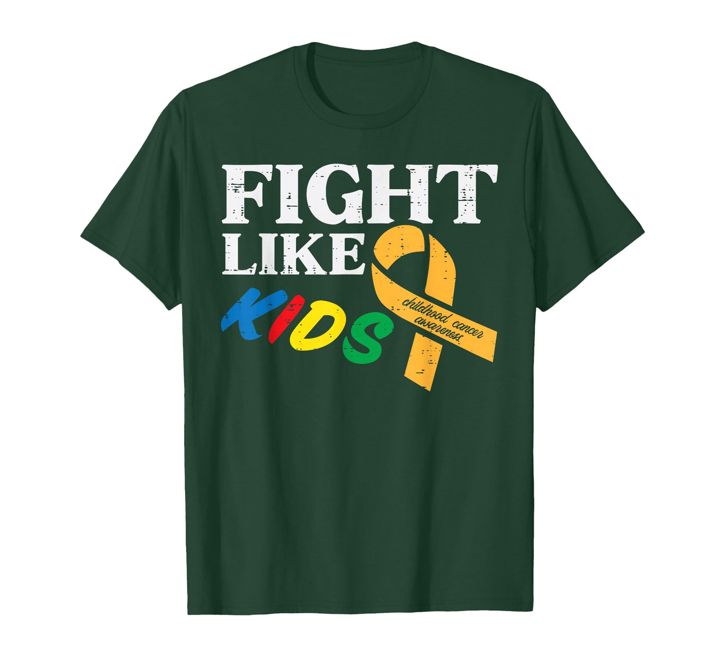 Fight Like Kids Childhood Cancer Awareness Ribbon Boys Girls T-Shirt