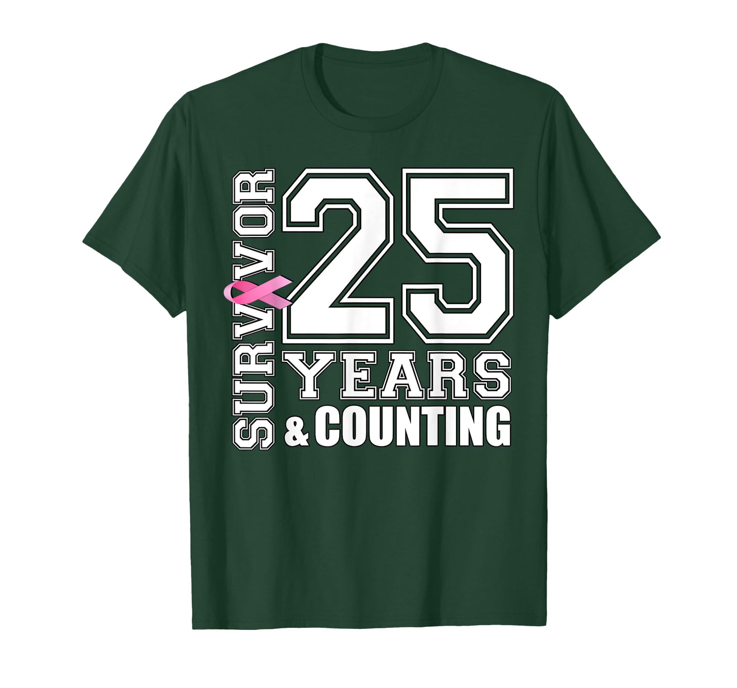 25 Years Breast Cancer Survivor Pink Ribbon Gifts For Women T-Shirt