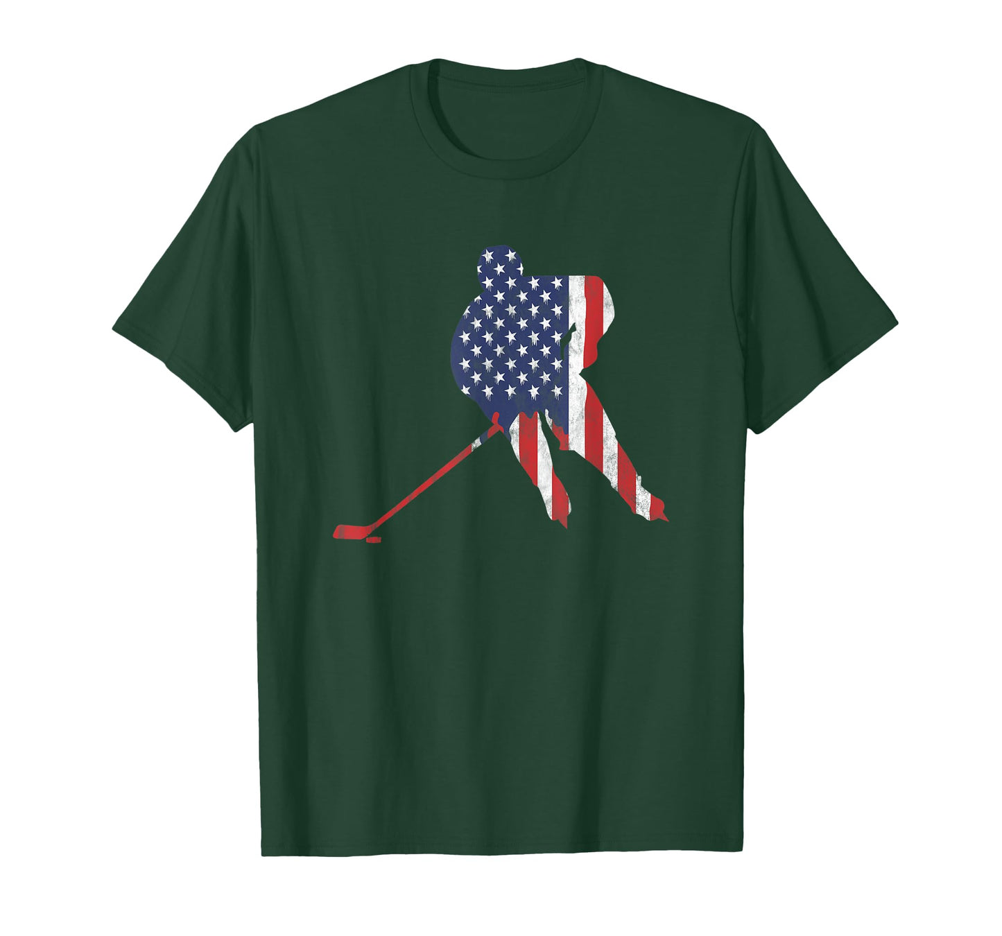 American Flag Ice Hockey US Sports & Puck Wintersport Fans T-Shirt