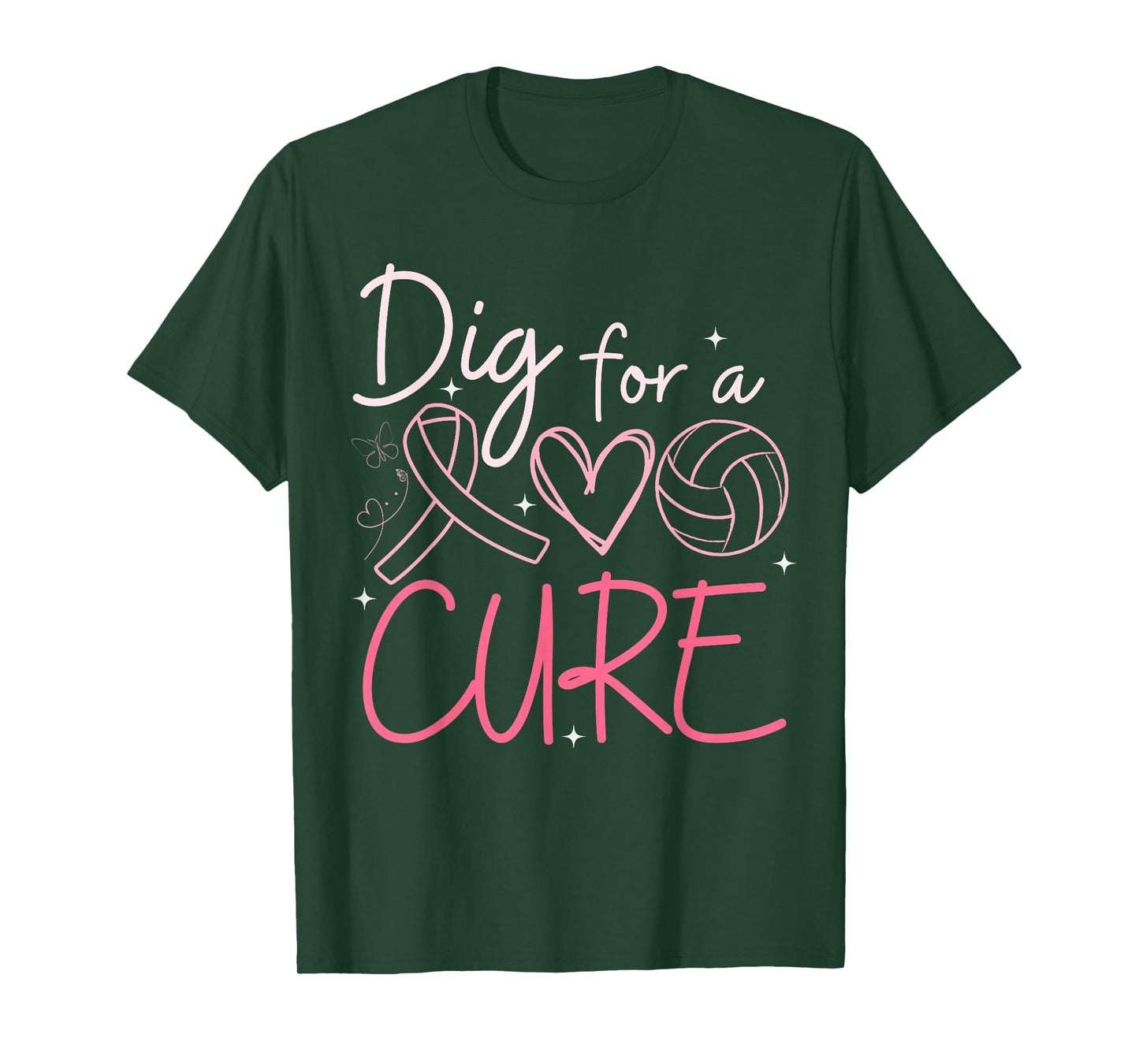 Breast Cancer Awareness Dig For A Cure Volleyball Pink Out T-Shirt