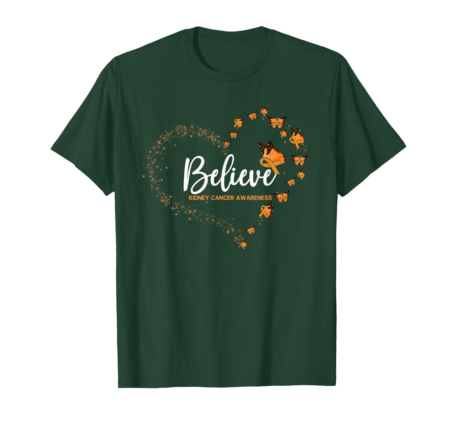 Kidney Cancer Awareness Butterfly Believe T-Shirt