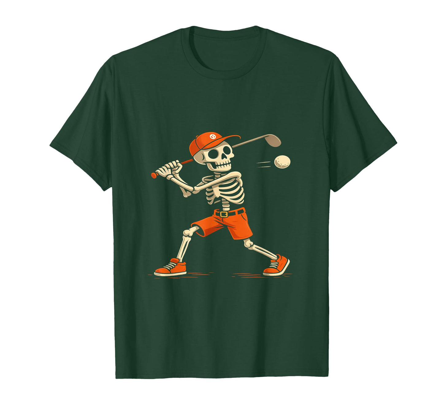 Halloween Skeleton Golfer Funny Spooky Creepy Swingers T-Shirt