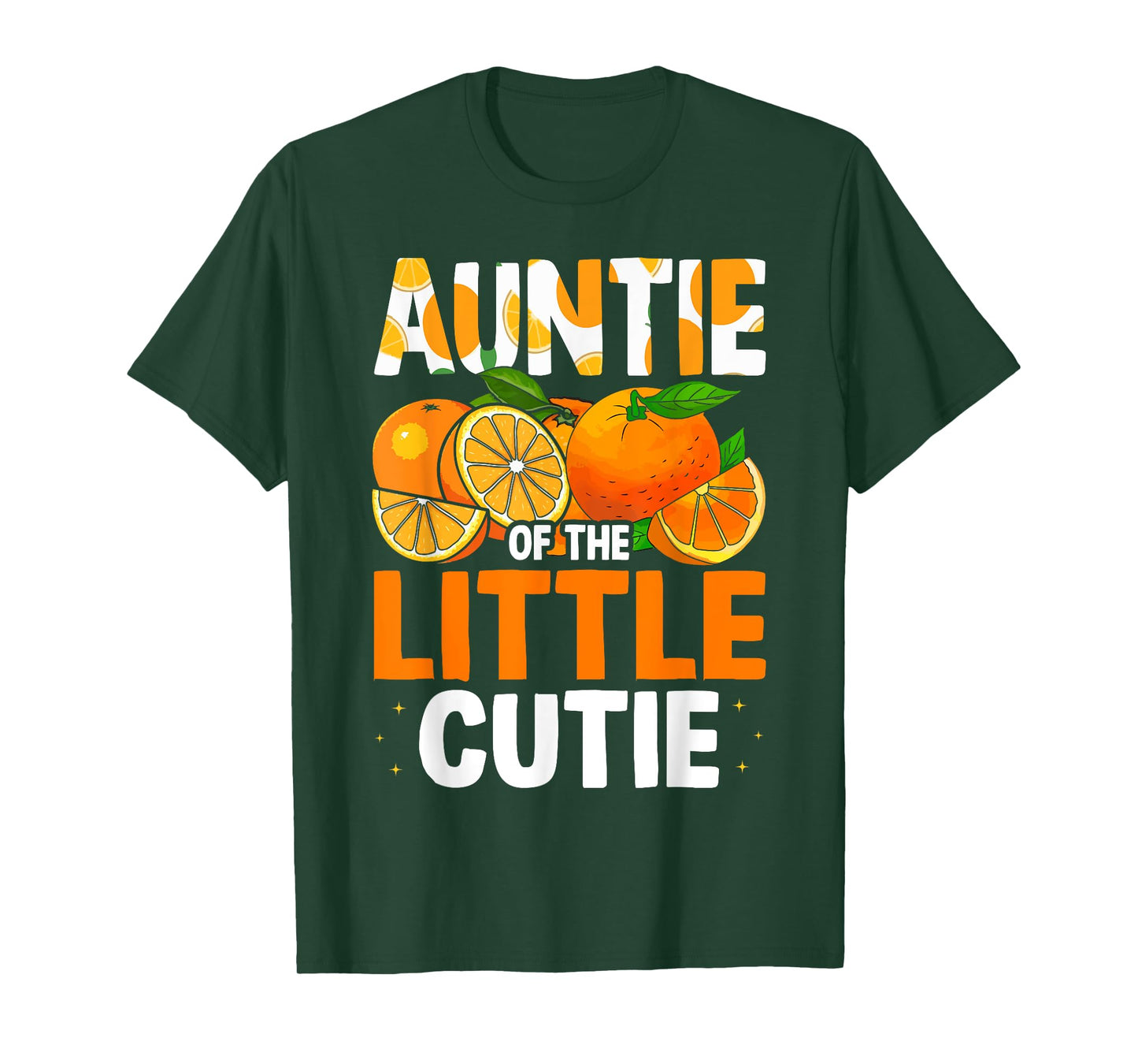 Auntie Little Cutie Baby Shower Orange 1st Birthday Party T-Shirt