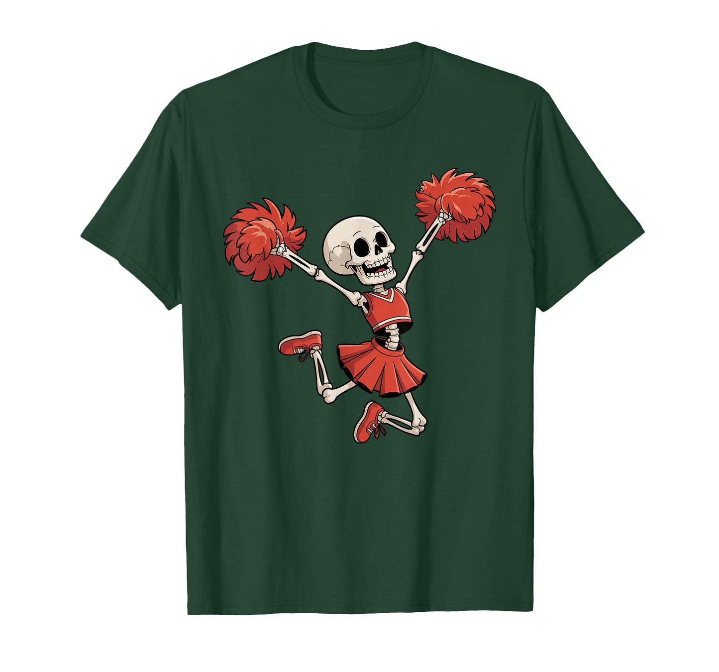 Halloween Skeleton Cheerleading Trick or Treat Spooky Season T-Shirt