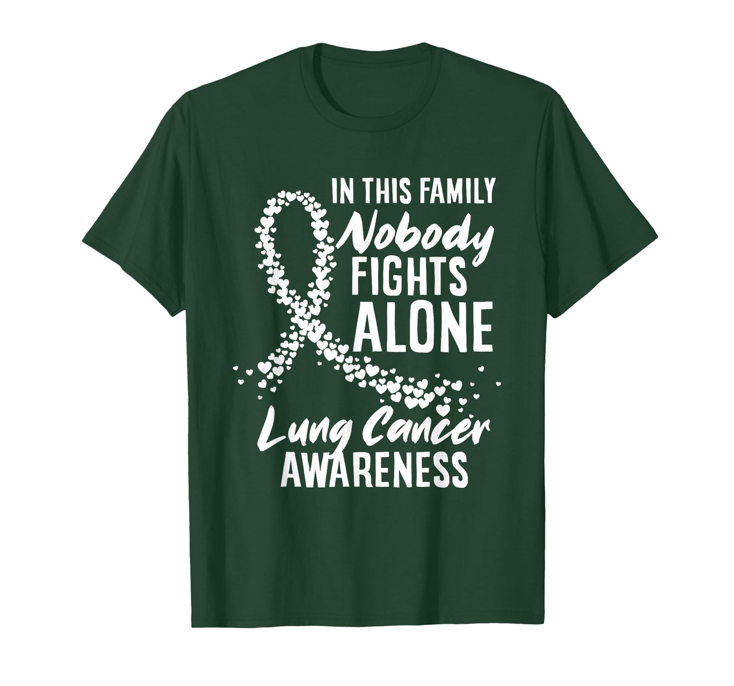 In This Family Nobody Fights Alone Lung Cancer Awareness T-Shirt
