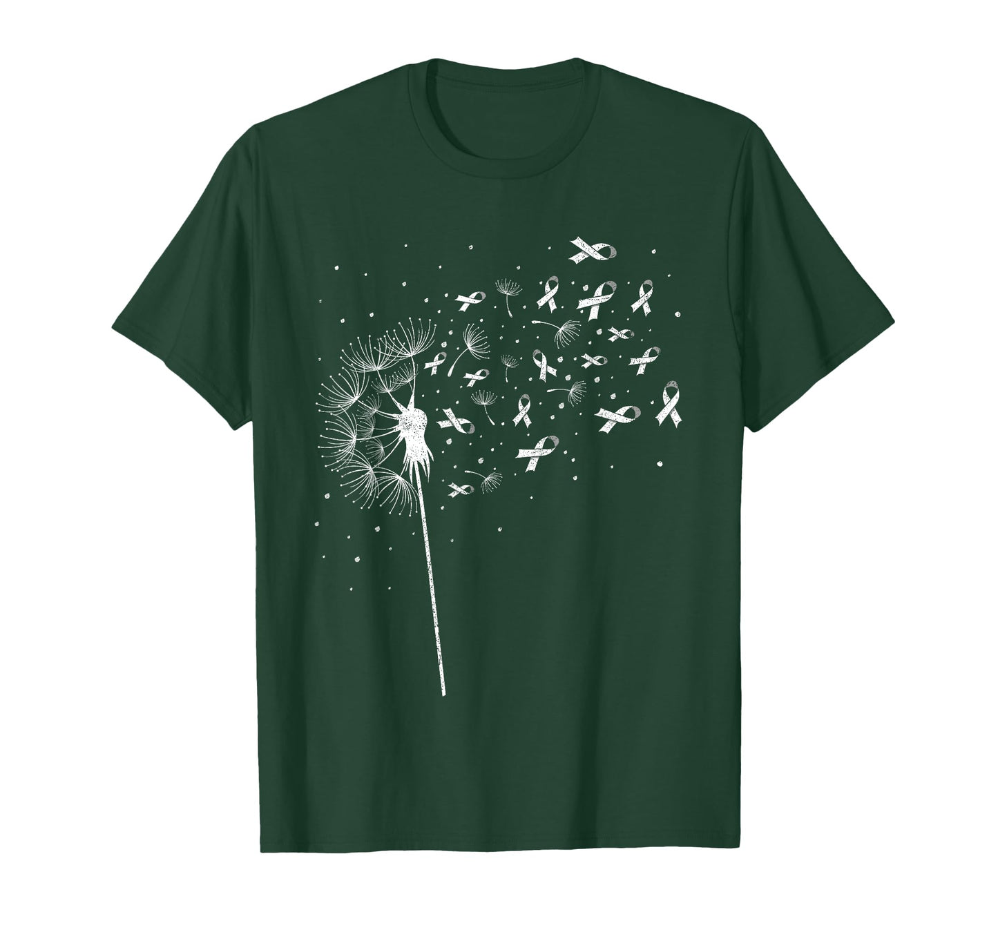 Dandelion Flower Men Women Apparel, White Ribbon Lung Cancer T-Shirt