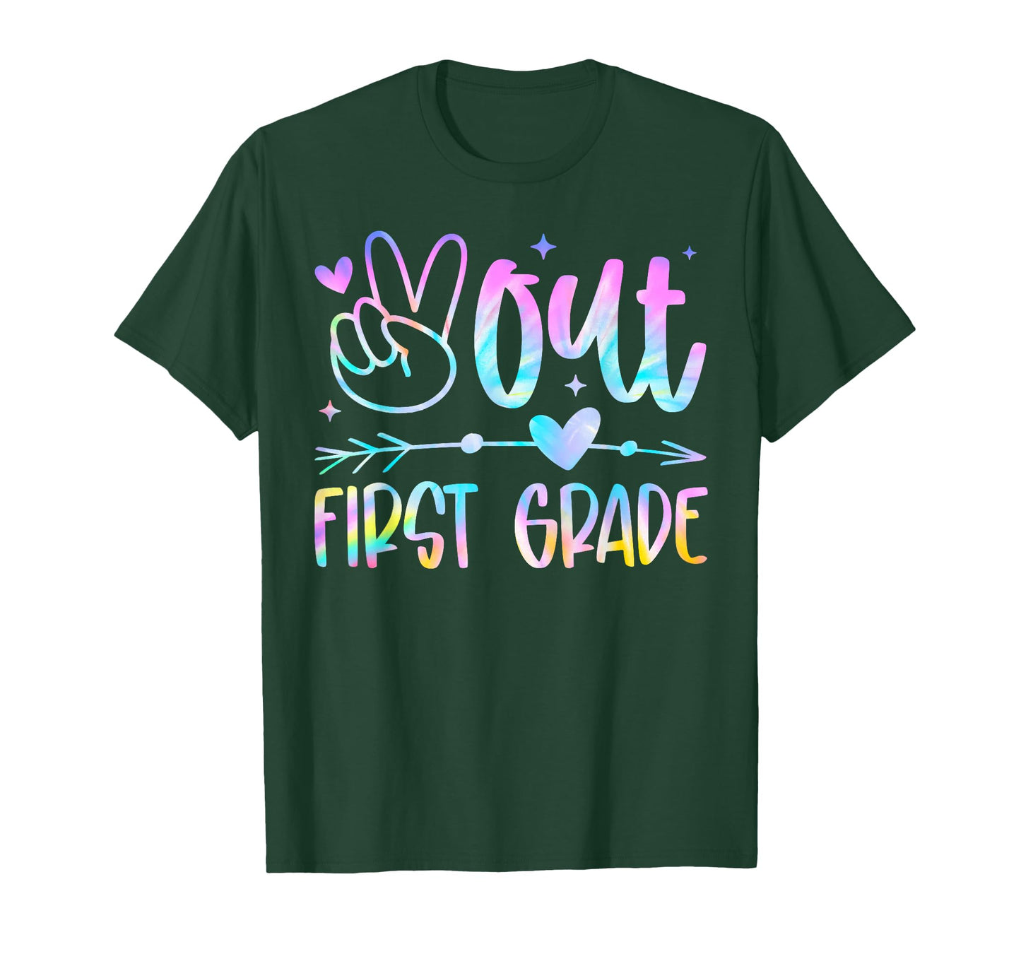 Peace Out First Grade Cute Tie Dye Last Day Of 1st Grade T-Shirt