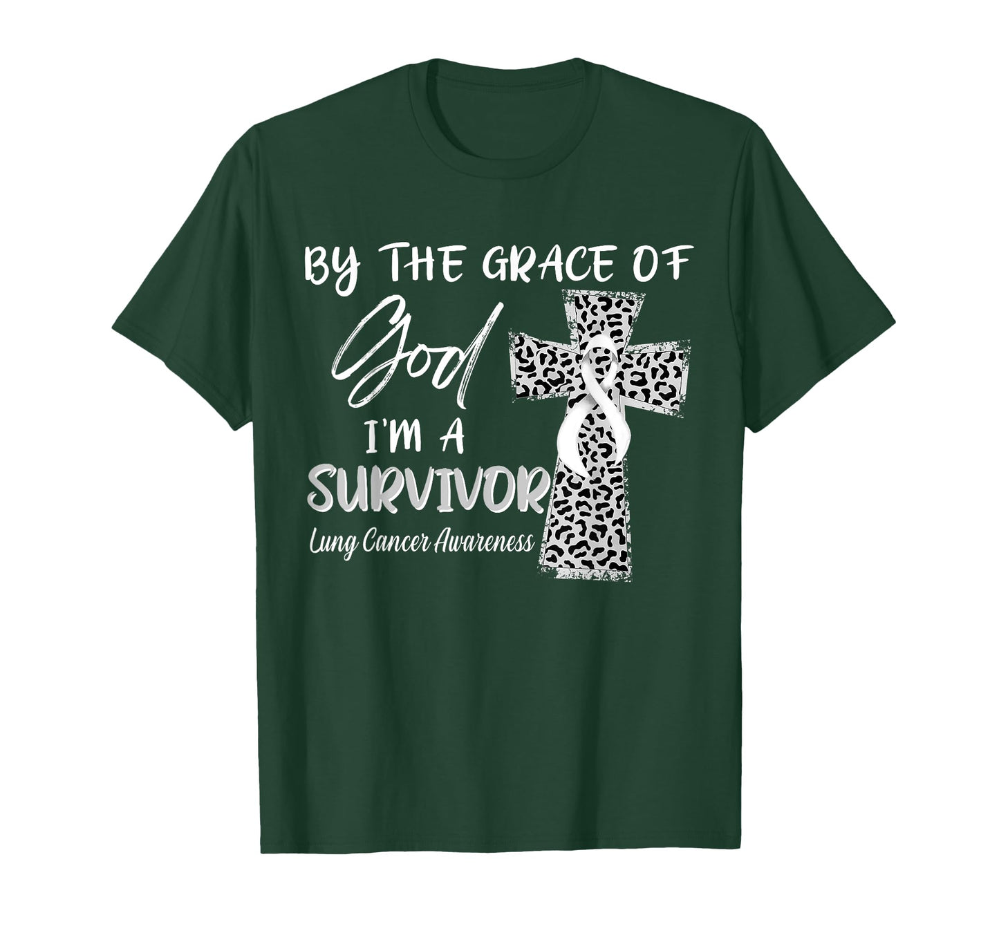 I'm A Survivor Lung Cancer Awareness White Ribbon T-Shirt