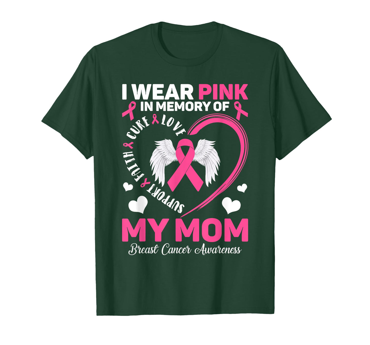I Wear Pink In Memory Of My Mom Breast Cancer Awareness T-Shirt