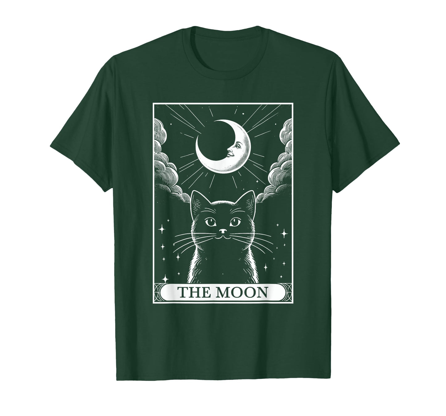 Tarot Card Vintage Crescent Moon Black Cat Mom Cat Lovers Men Women Kids T-Shirt