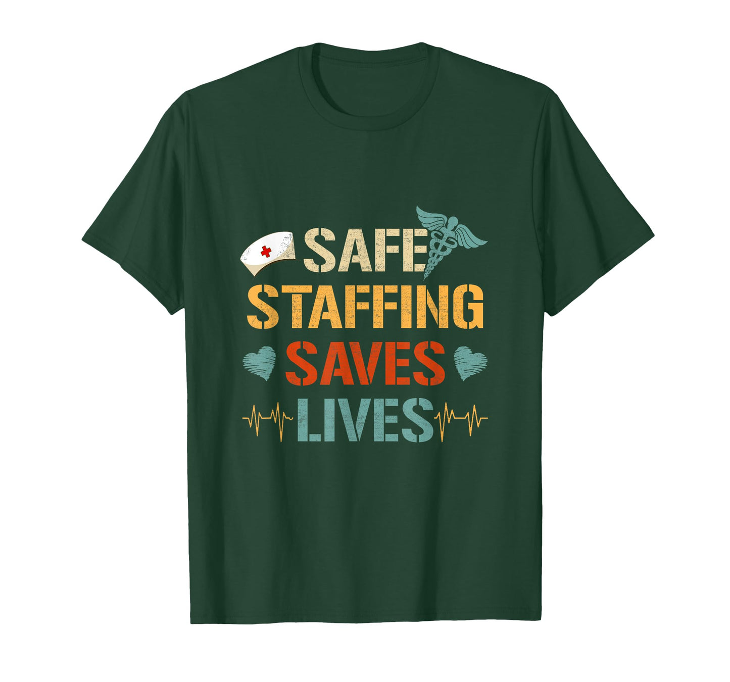 Nurse March Nurse Support Safe Staffing Save Lives Nursing T-Shirt