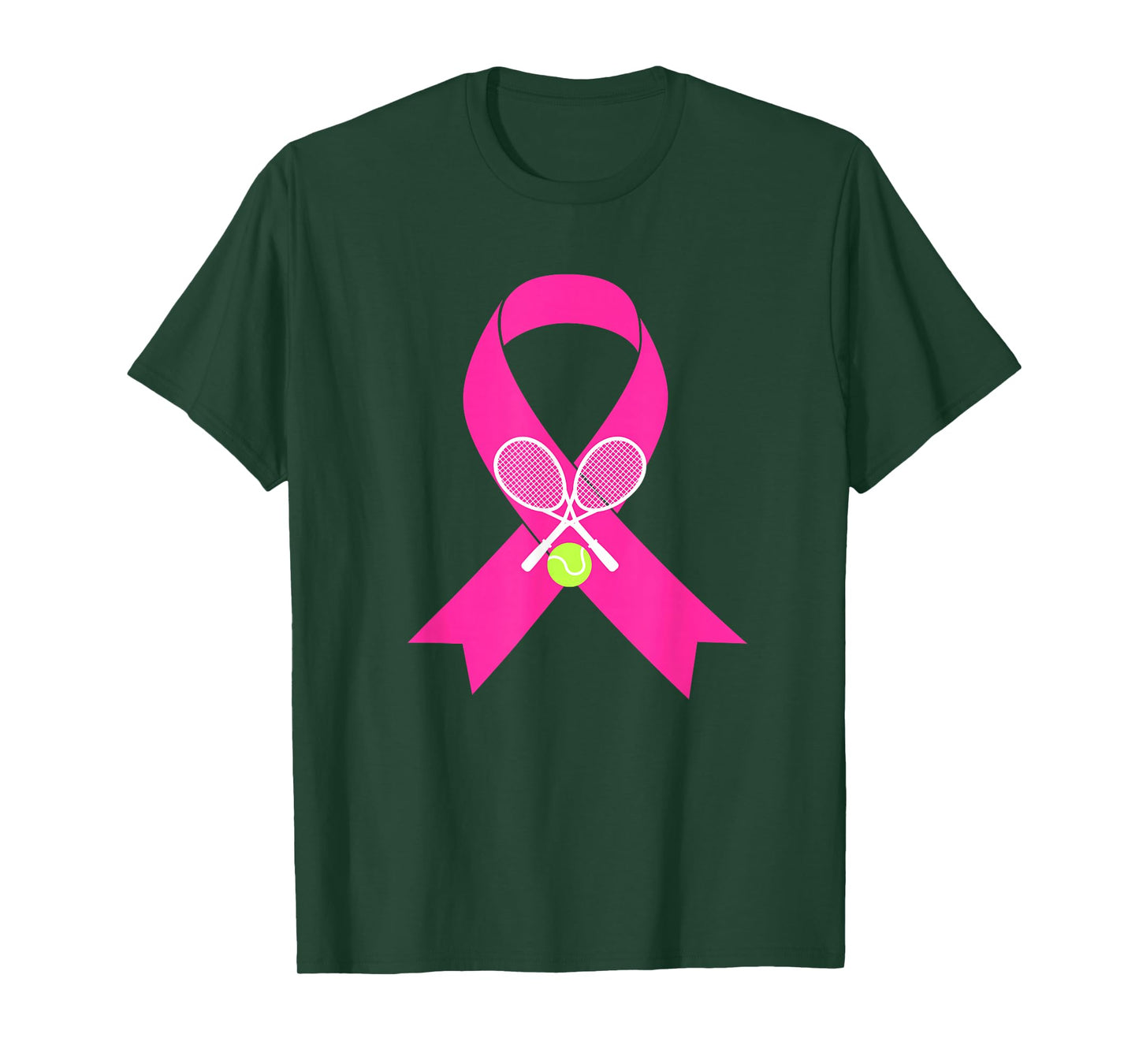 Tennis Breast Cancer Awareness Pink Ribbon T-Shirt