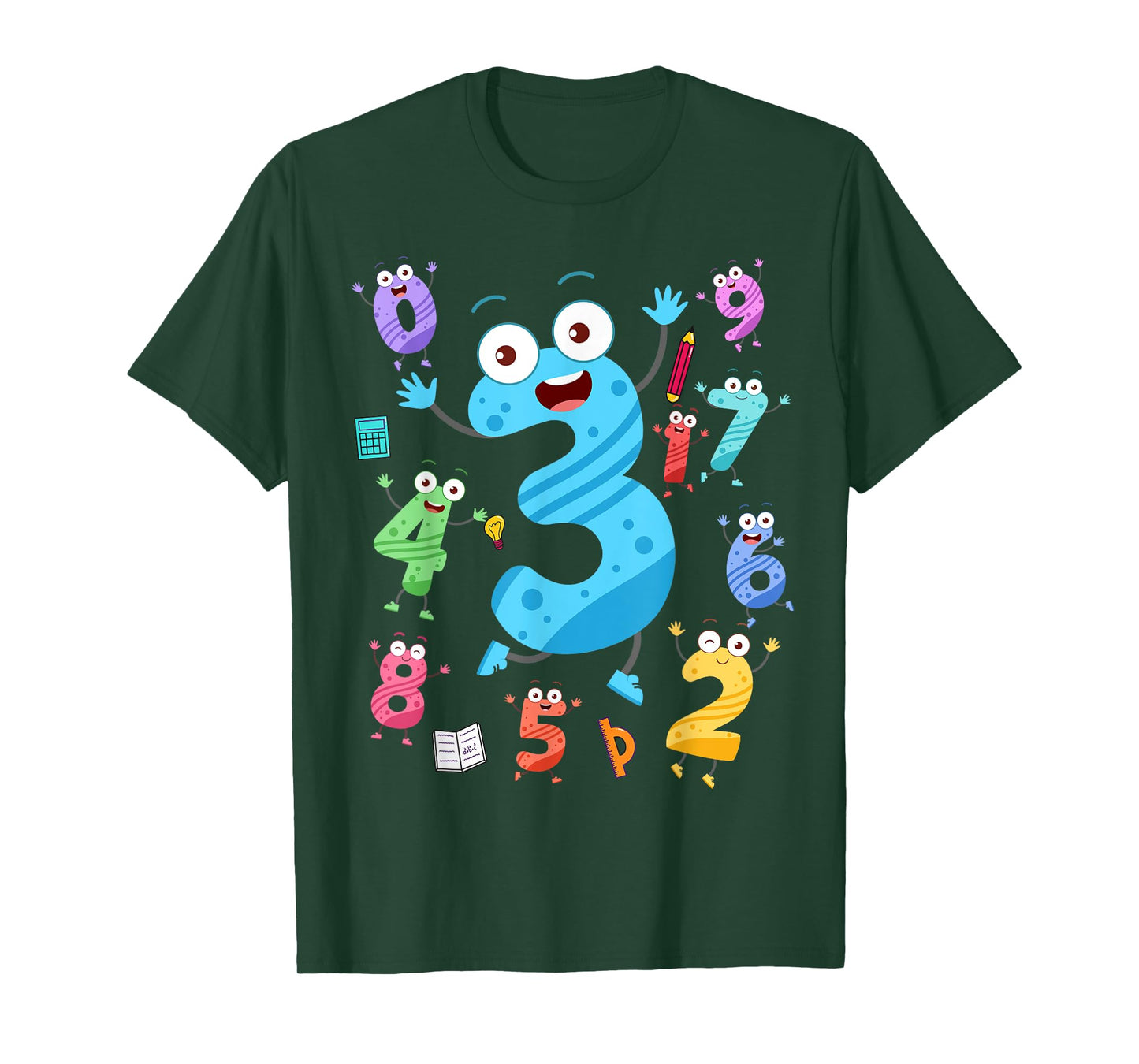 Maths Day Number Costume With Number 3 Idea For Kids Number T-Shirt