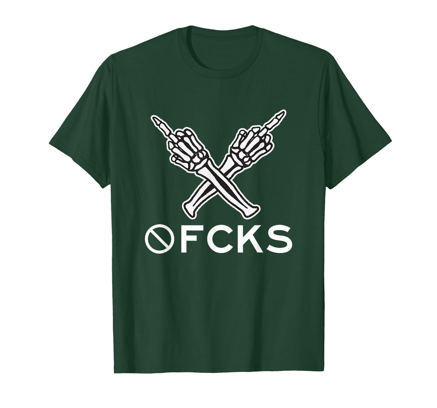 Zero Fucks Given 0FCKS Middle Finger Skeleton Hands Sarcasti T-Shirt