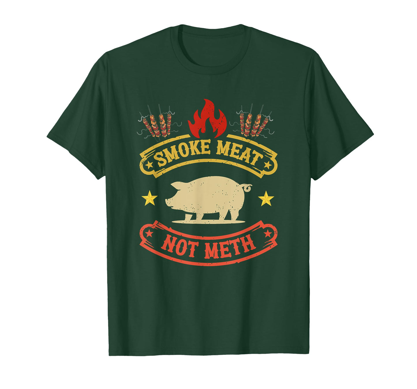 BBQ Grill Smokes Meat Not Meth Anti Drug Barbecue Grilling T-Shirt
