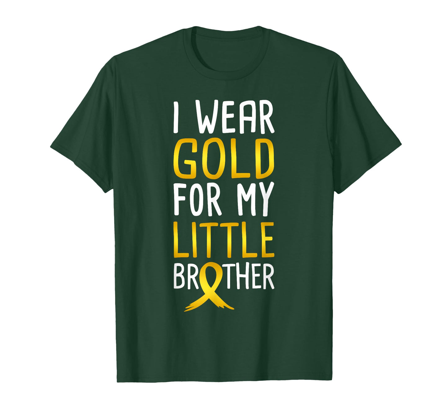 I Wear Gold For My Little Brother Childhood Cancer Awareness T-Shirt