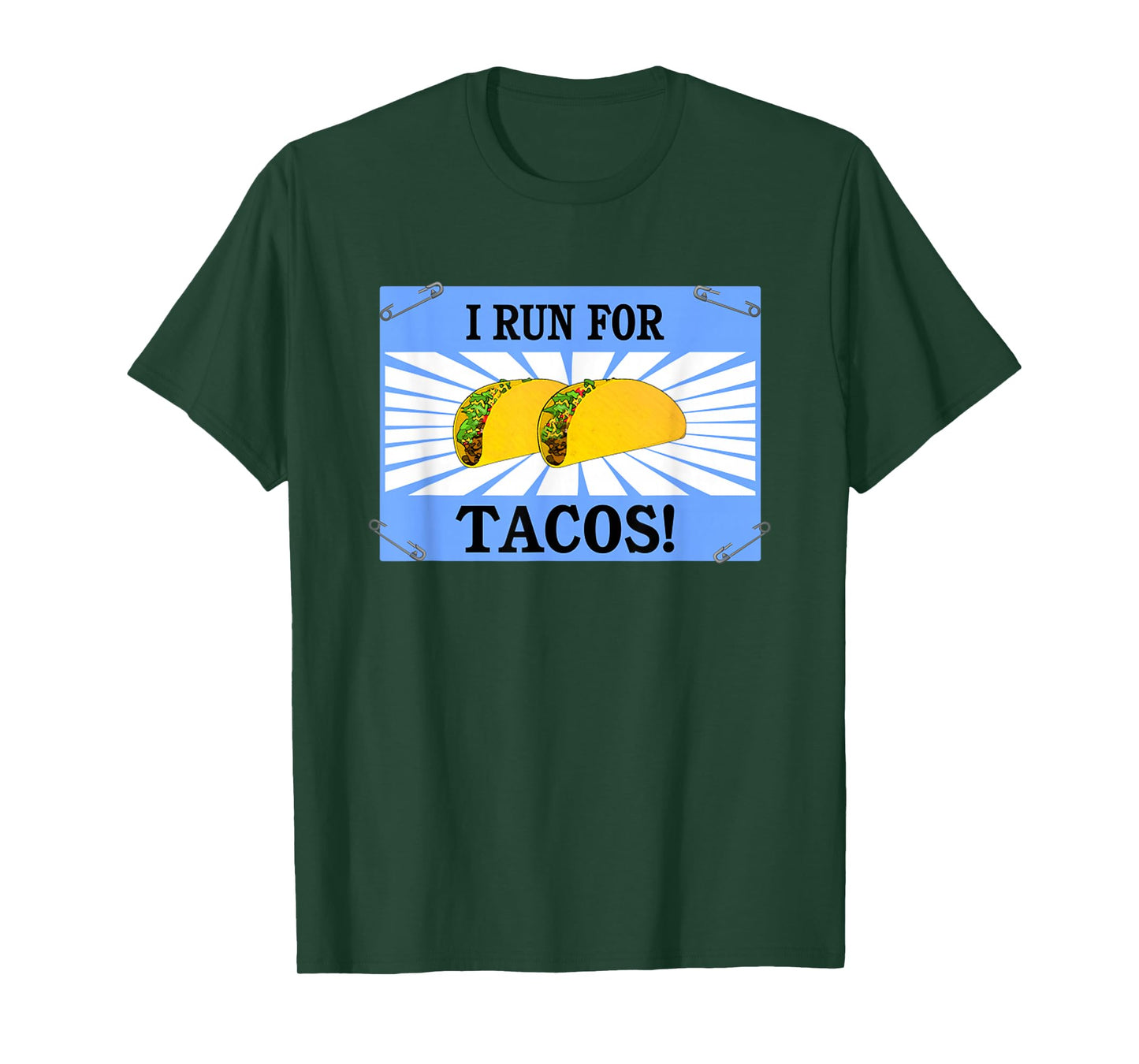 Runner Funny Running Bib Taco Lover I Run for Tacos T-Shirt