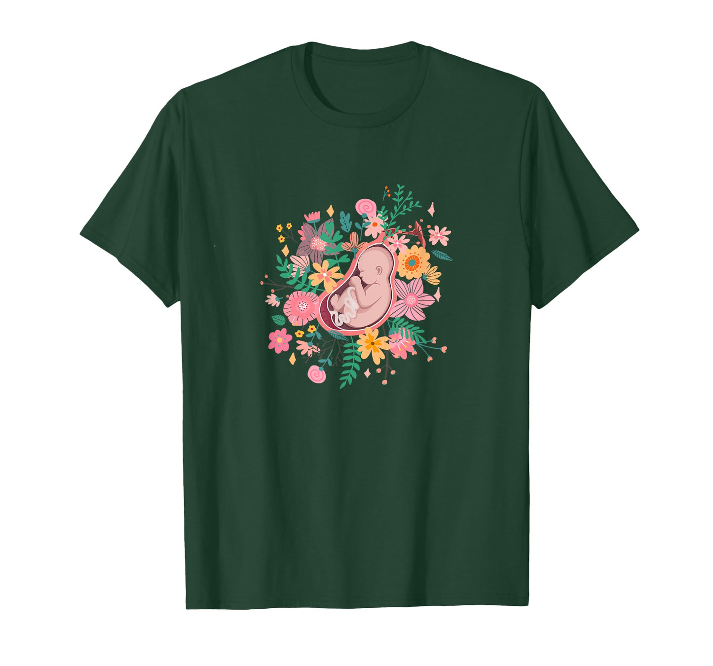 Midwife Thank You Fetus Flowers - Doula Midwifery Midwife T-Shirt