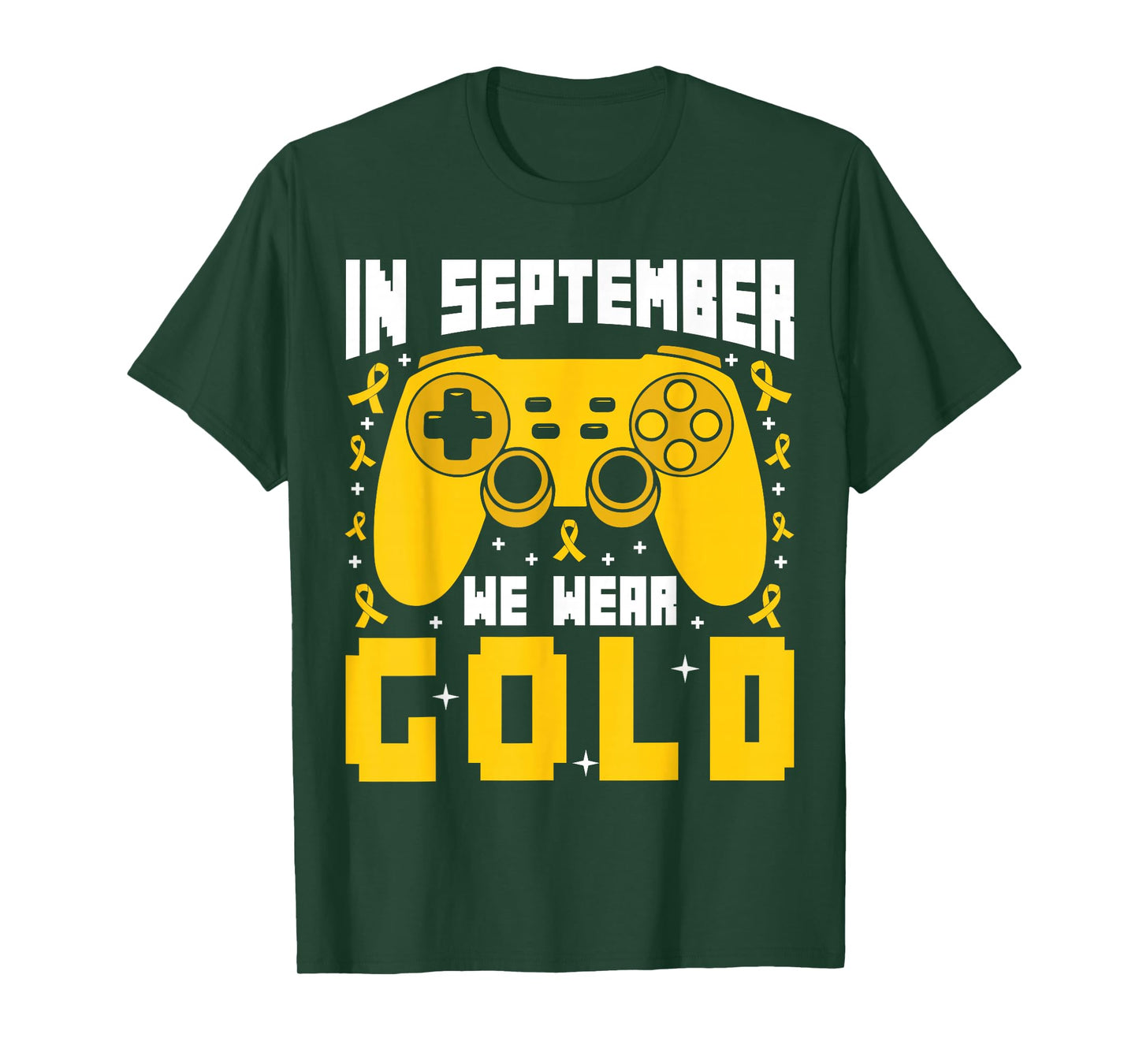 In September We Wear Gold Gaming Childhood Cancer Boys Kids T-Shirt